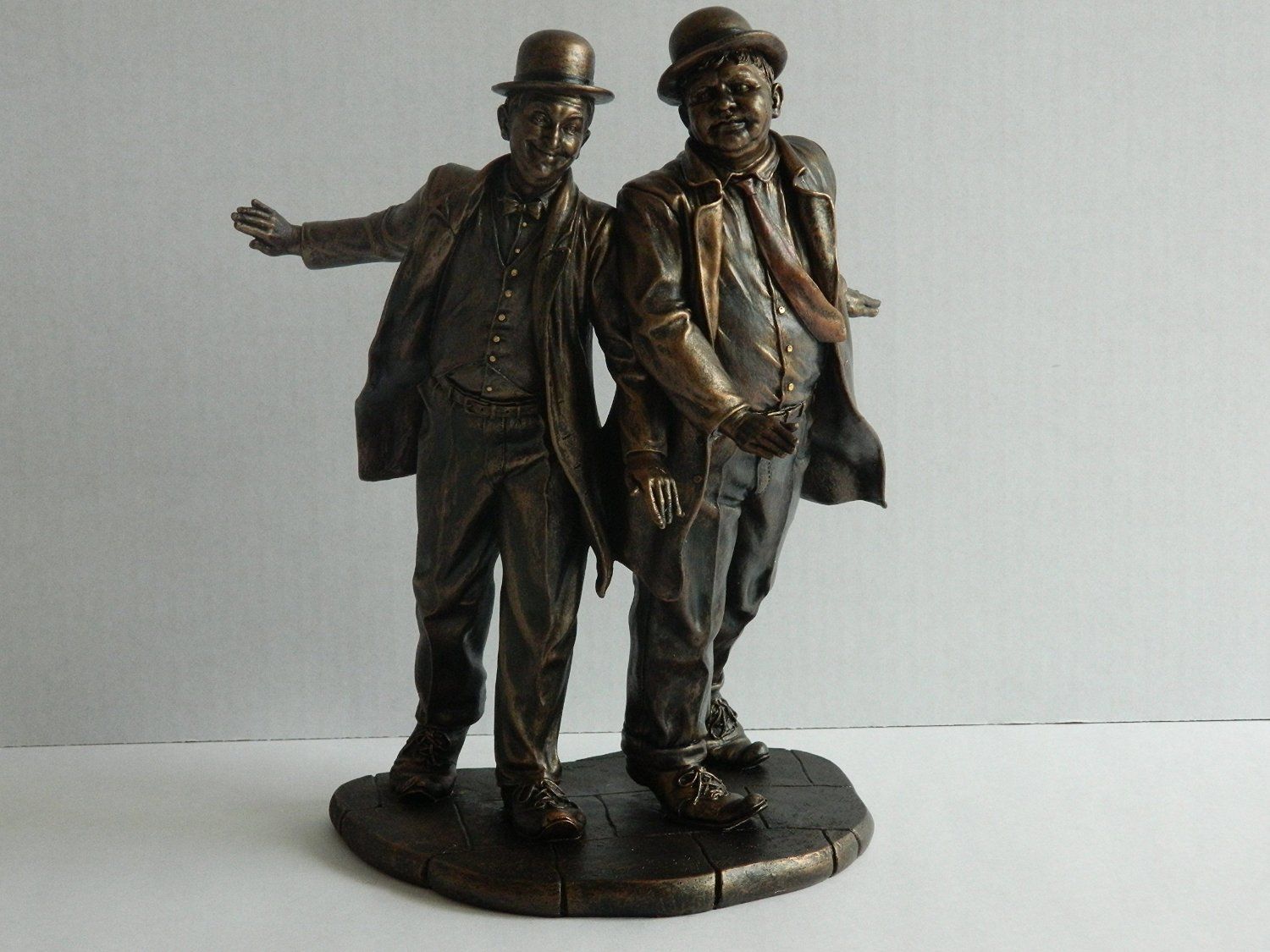 LAUREL & HARDY Figurine Bronze Finish Resin Veronese Studio Christmas