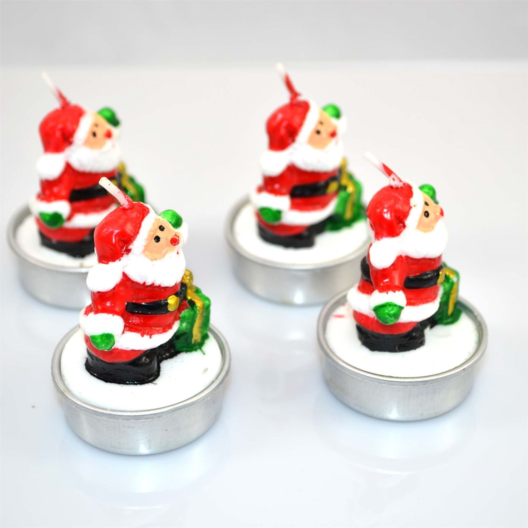 Christmas Decorative Novelty Candles Natural -4 Candle Set Christmas