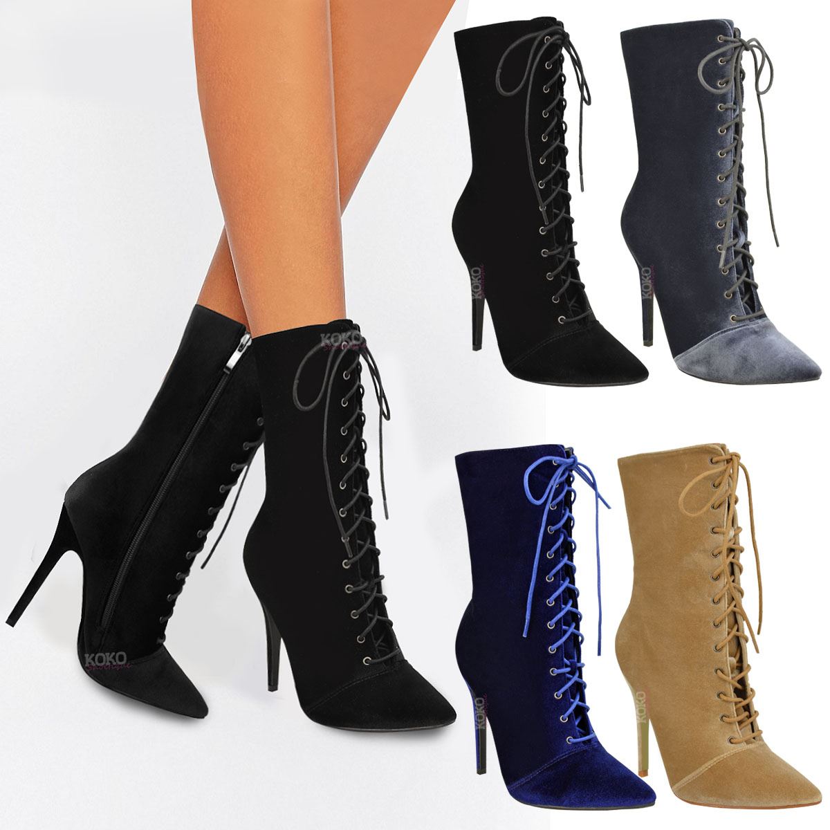 women's lace up high heel shoes