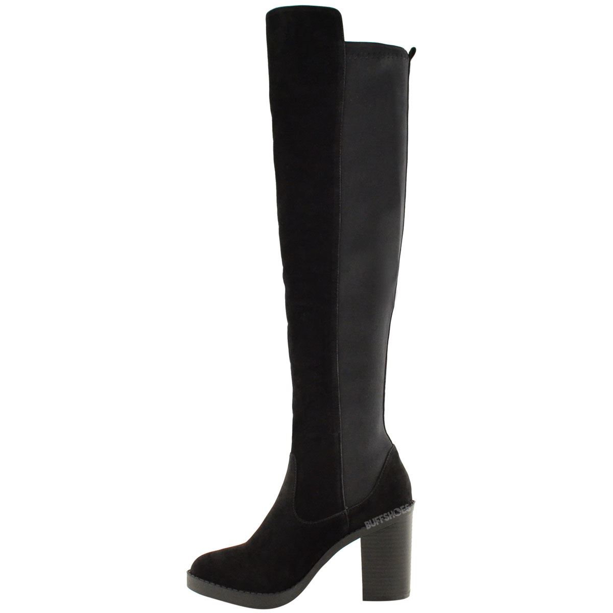 WOMENS LADIES CHUNKY HEEL OVER THE KNEE THIGH HIGH WINTER BOOTS STRETCH