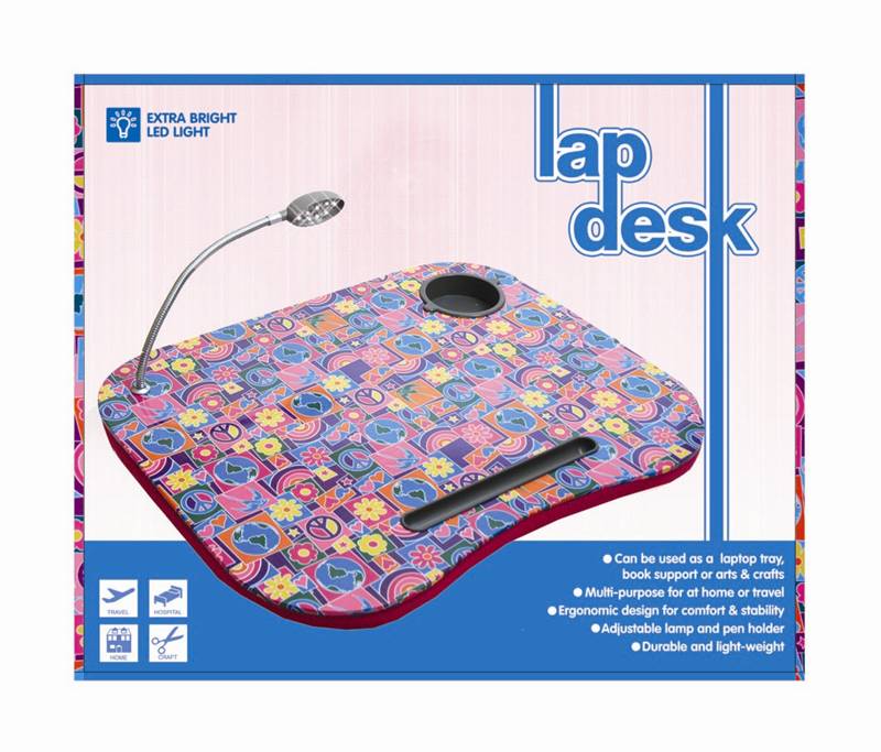 Peace Lap Desk with Light Laptop Stand Bean Bag Home Travel eBay
