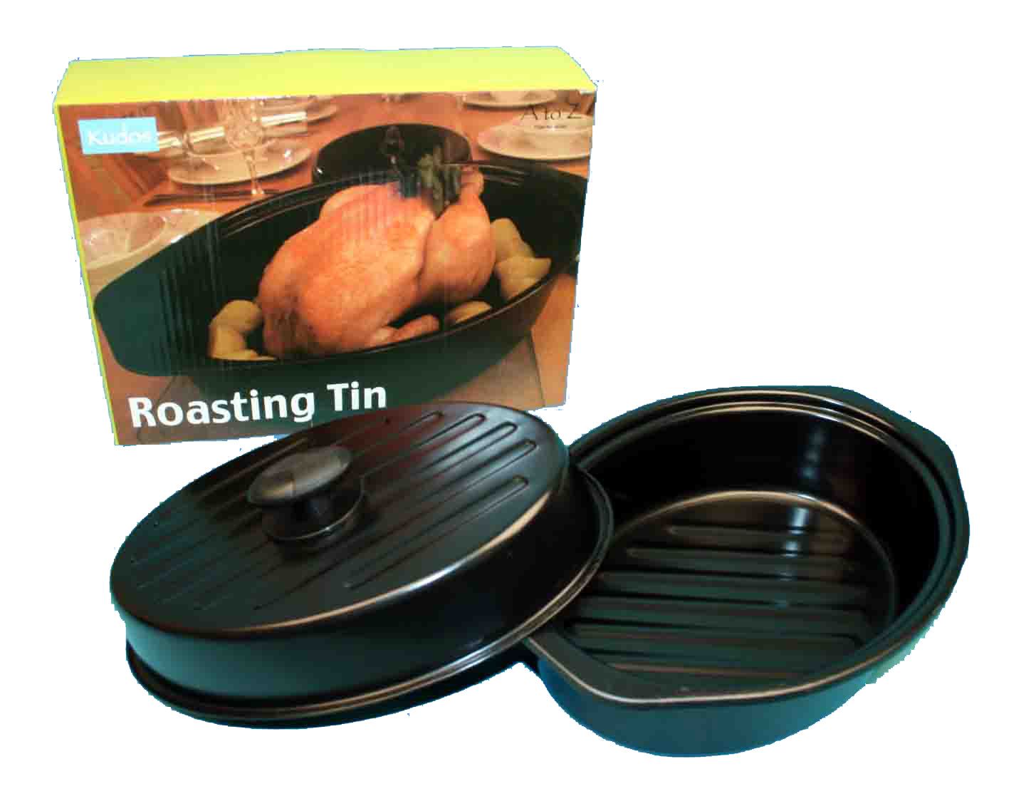 Oval NonStick Roasting Tin with Lid made from Metal for Oven Cooking