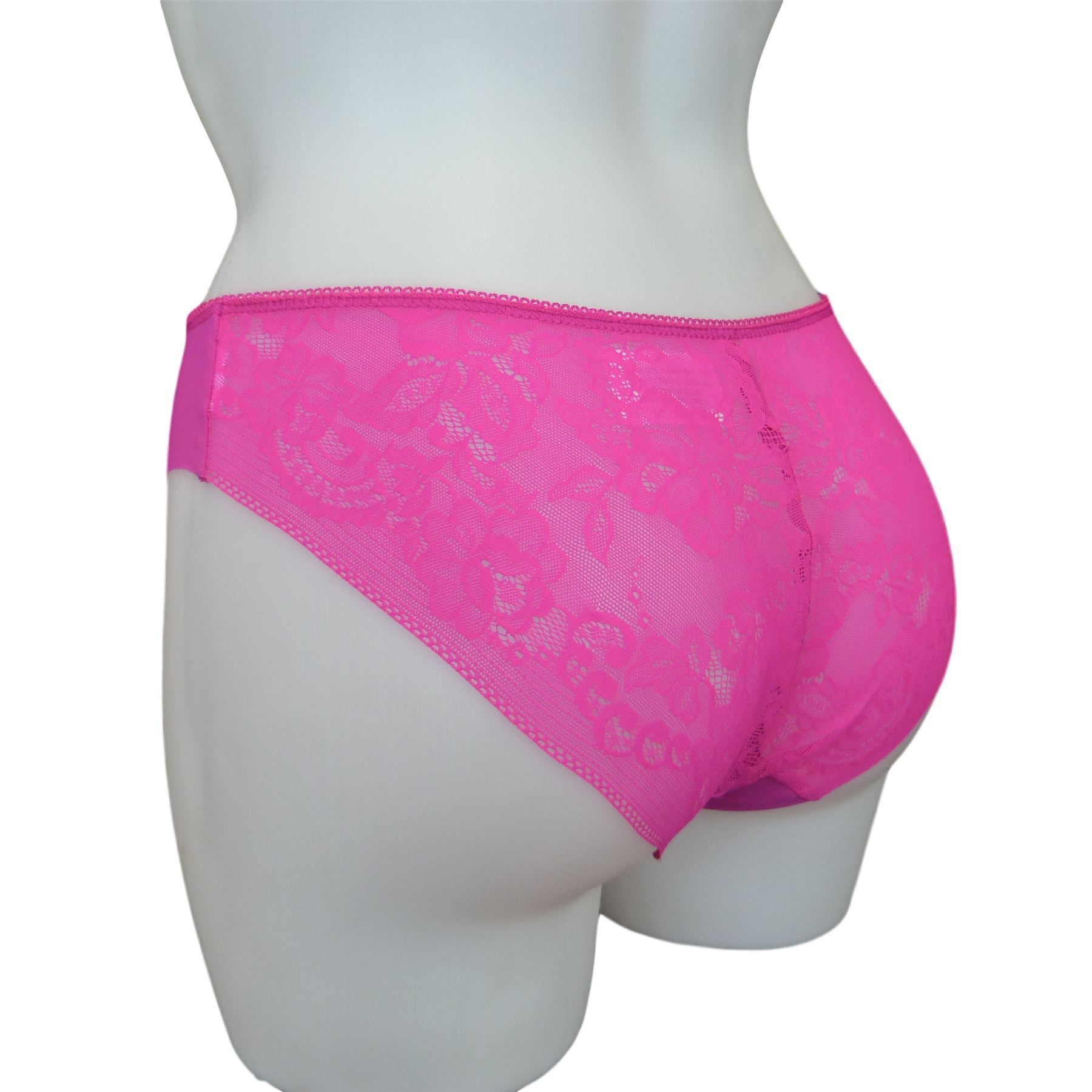 EX Chainstore Ladies / Womens 3 Pk No VPL Lace Back Brazilian Briefs