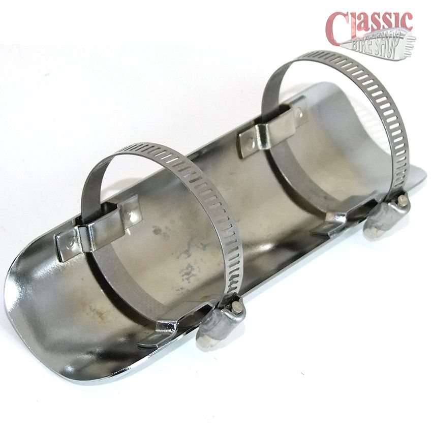 CHROME EXHAUST HEAT SHIELDS IDEAL FOR CHOPPER BOBBER CUSTOM CLASSIC