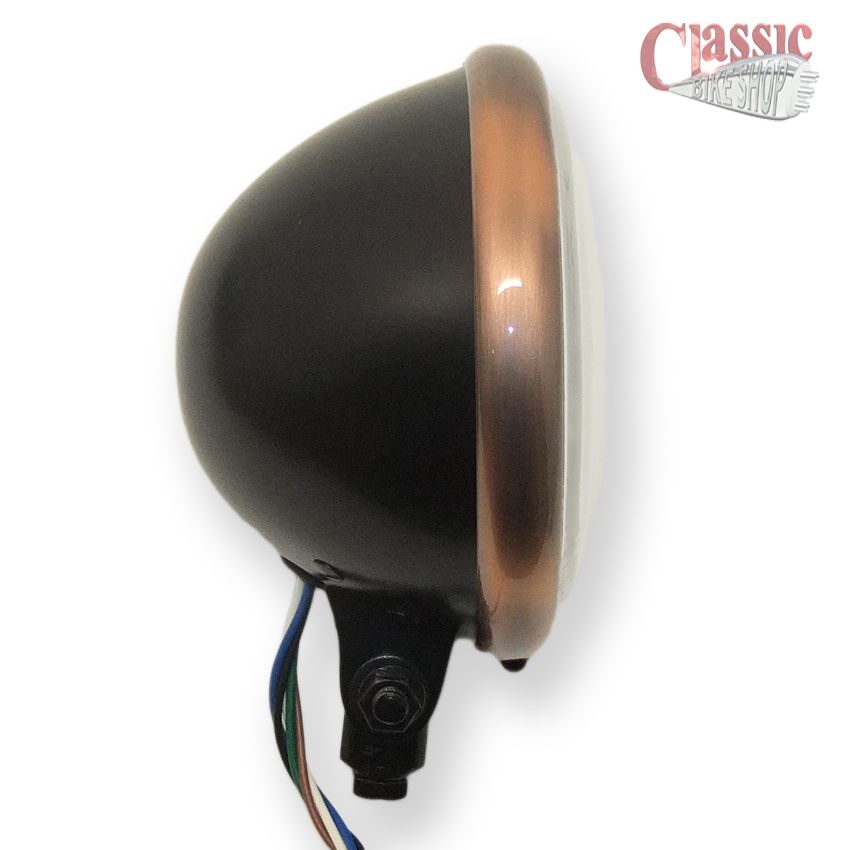 COPPER BRASS STYLE HEADLIGHT BATES HARLEY SPRINGER OLD SCHOOL softail