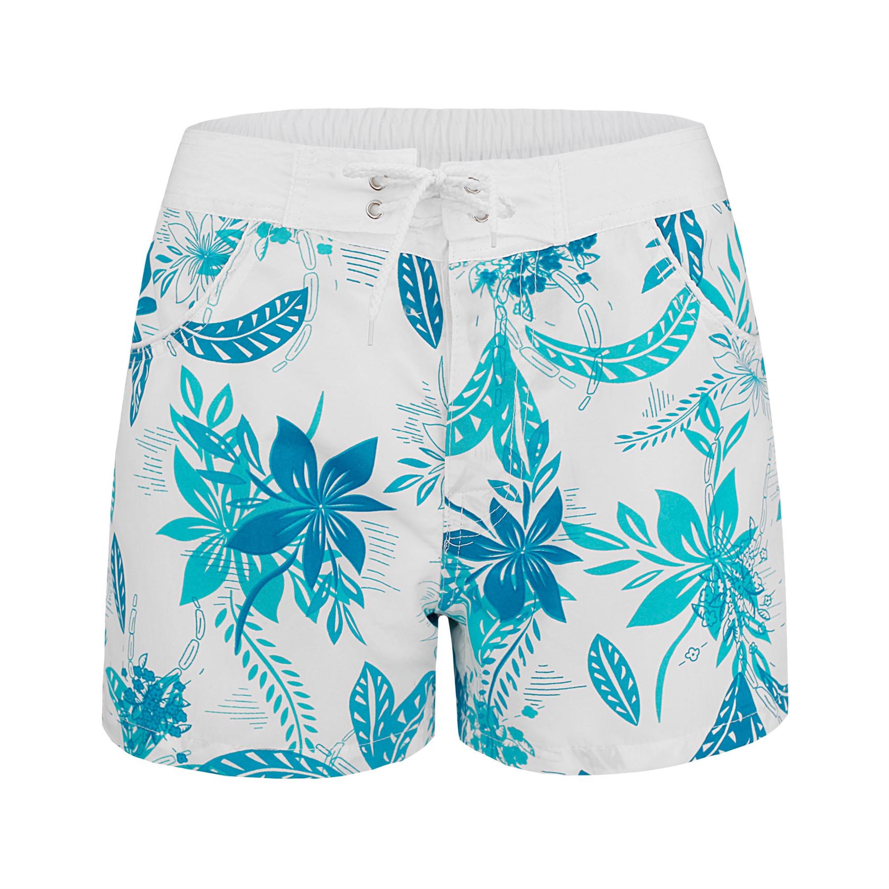 WOMENS SUMMER SHORTS LADIES FLORAL BEACH SWIMMING SURF BOARD BOTTOMS