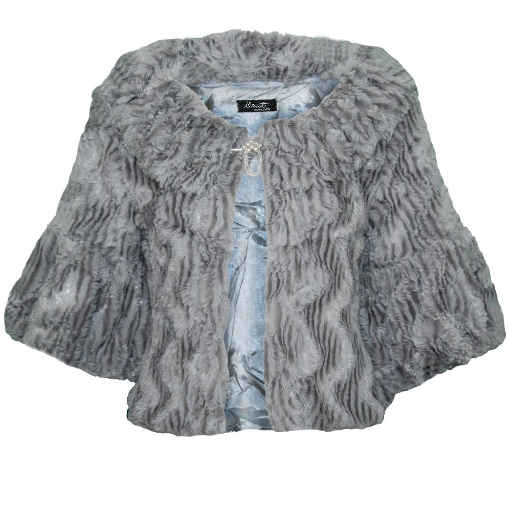 LADIES SOFT FAUX FUR SHRUG WOMANS BRIDAL EVENING BOLERO PARTY JACKET UK