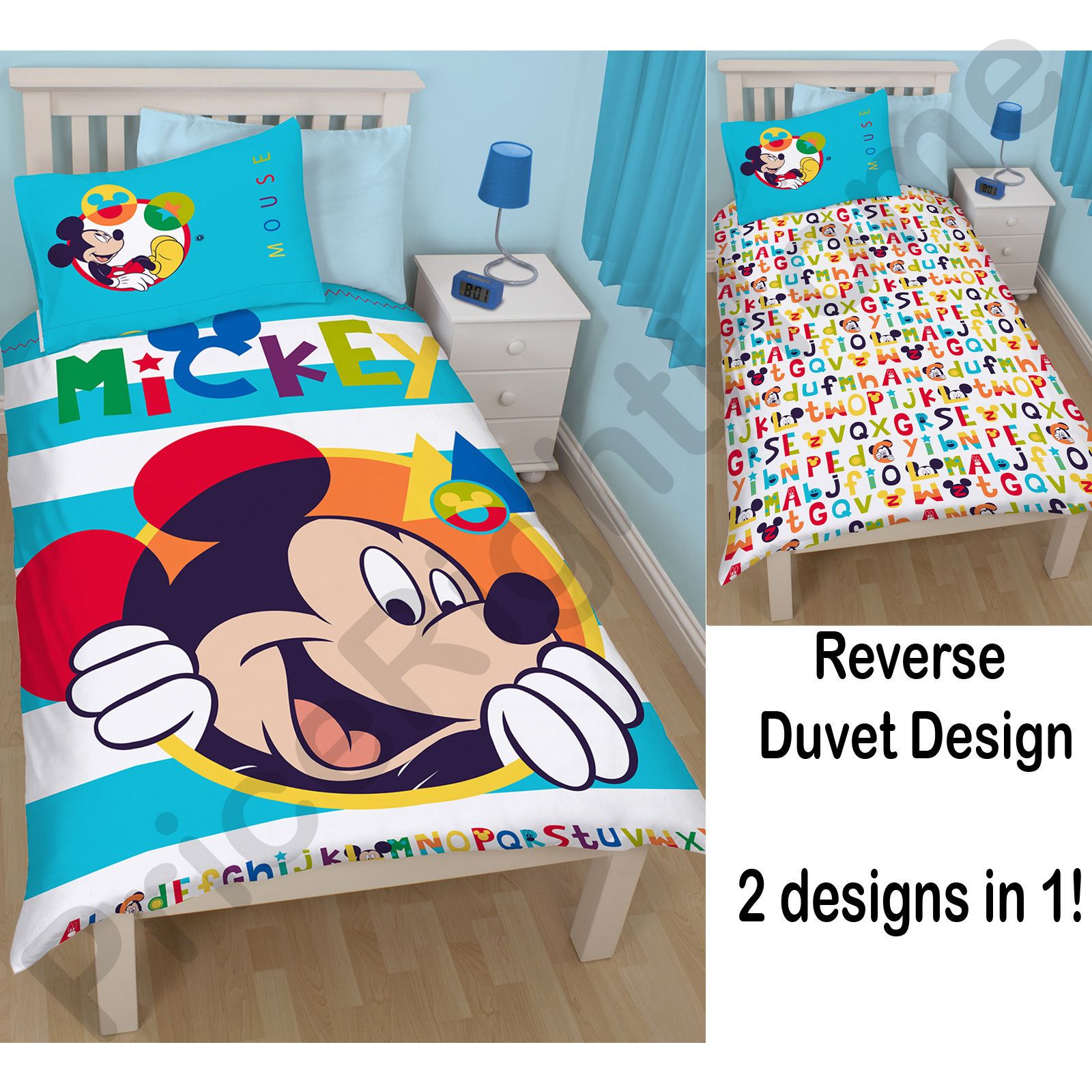Mickey Mouse Duvet Cover Sets Available In Twin Double Various Mickey Mouse Duvet Cover Sets Available In Single Double Various New Designs