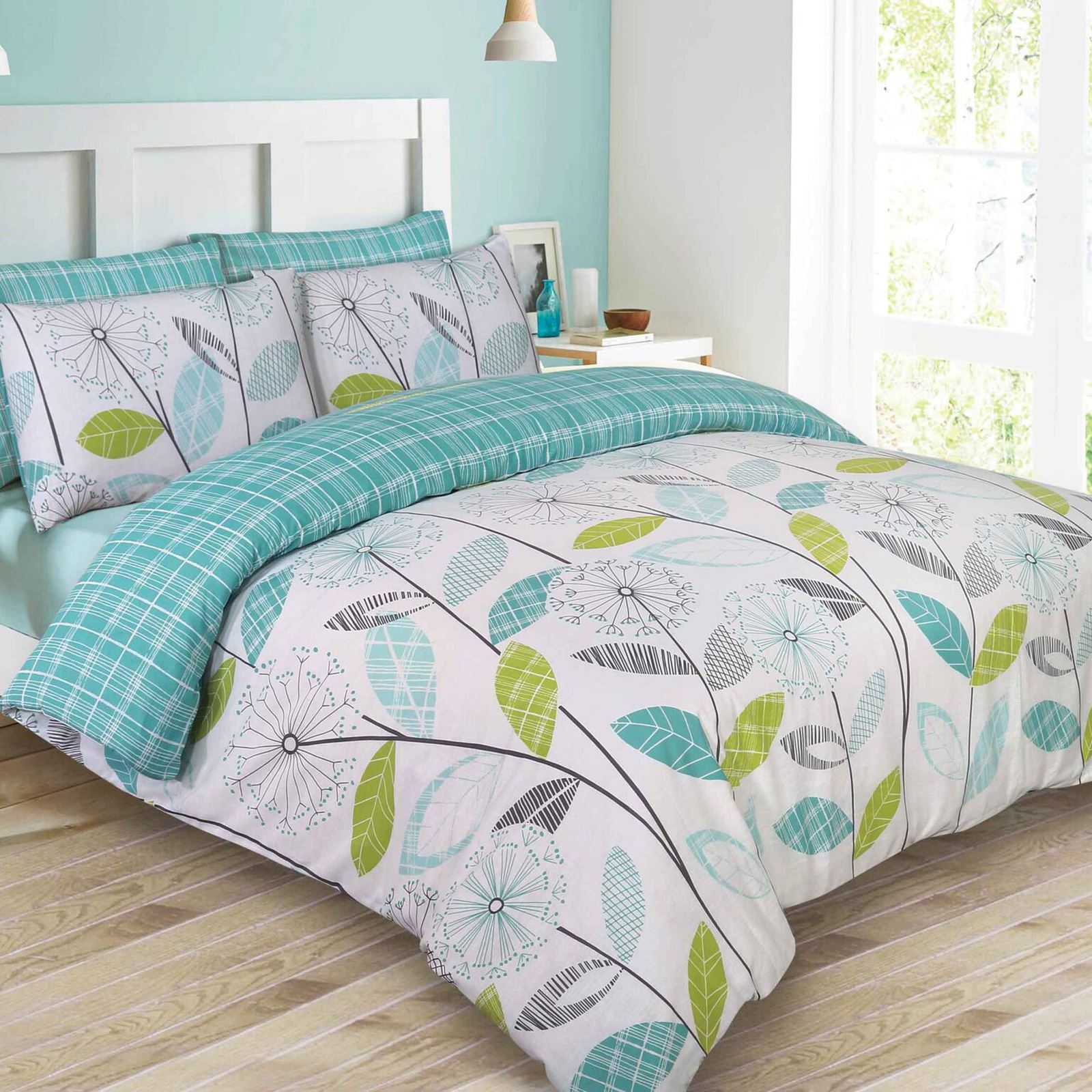 LAUCH LÖWENZAHN TÜRKIS KINGSIZE BETTBEZUG SET WENDBARE BETTWÄSCHE LAUCH LÖWENZAHN TÜRKIS KINGSIZE BETTBEZUG SET WENDBARE BETTWÄSCHE