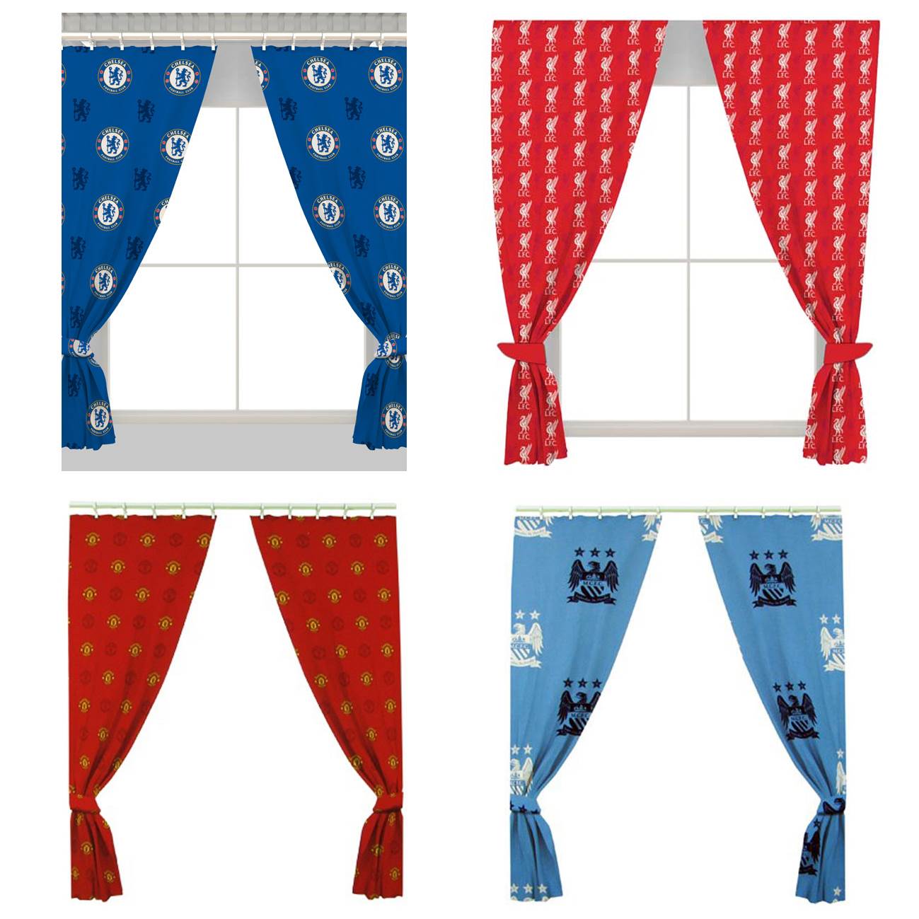 OFFICIAL FOOTBALL CURTAINS FC CLUB CREST DESIGNS eBay