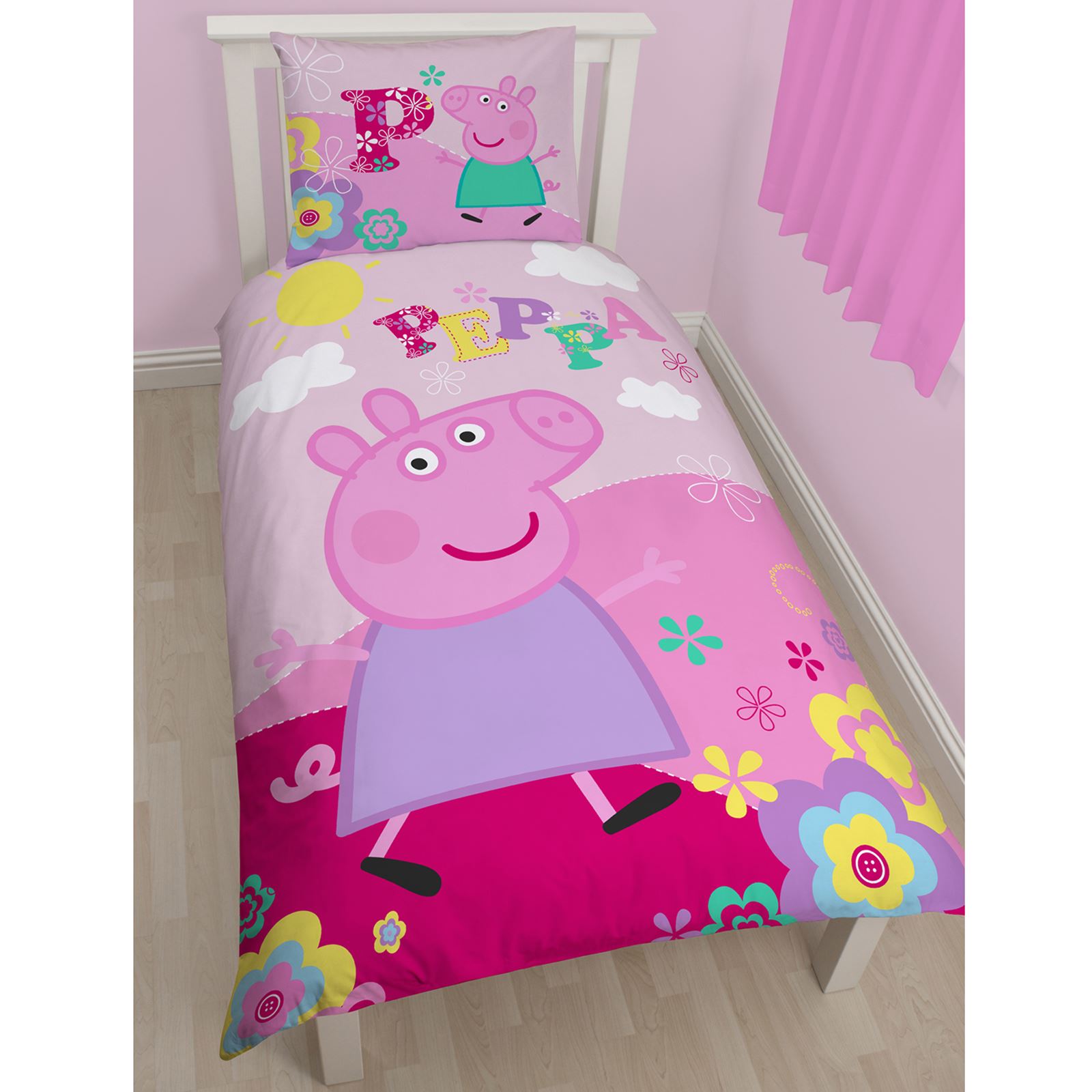 PEPPA PIG 100 COTTON DUVET COVER SET EUROPEAN SINGLE SIZE BEDDING