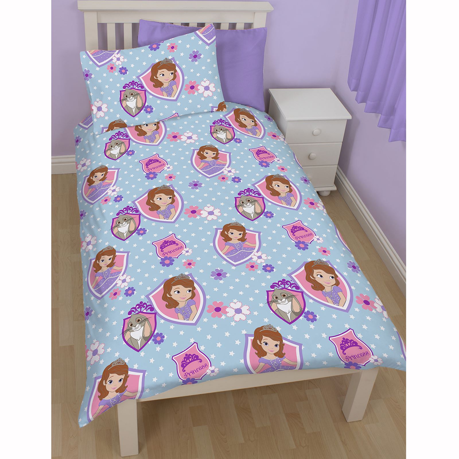 DISNEY SOFIA THE FIRST BEDDING SINGLE DOUBLE & JUNIOR DUVET COVER SETS