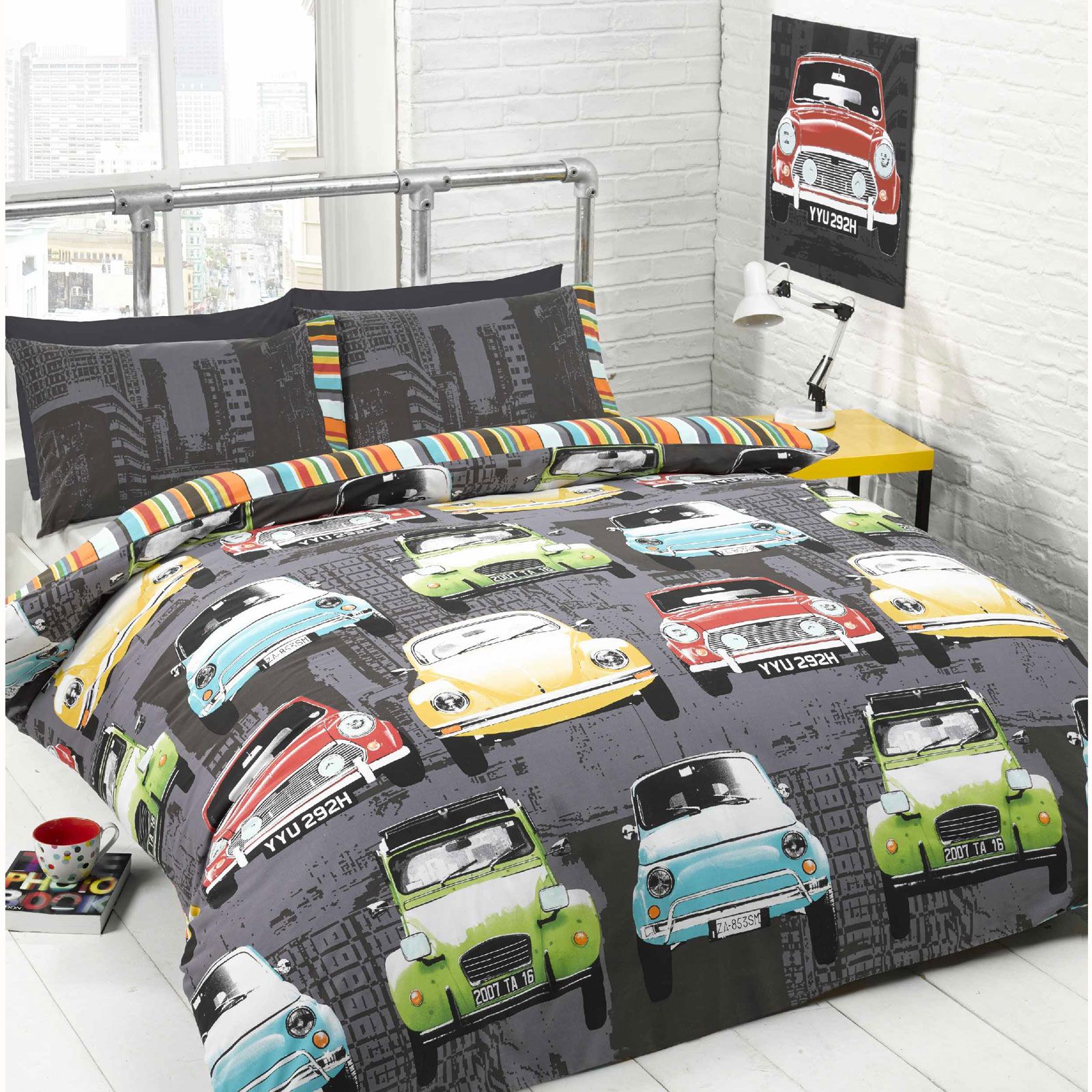 RÃtro macchine singolo copripiumino set nuovo biancheria da letto ... Macchine bambini