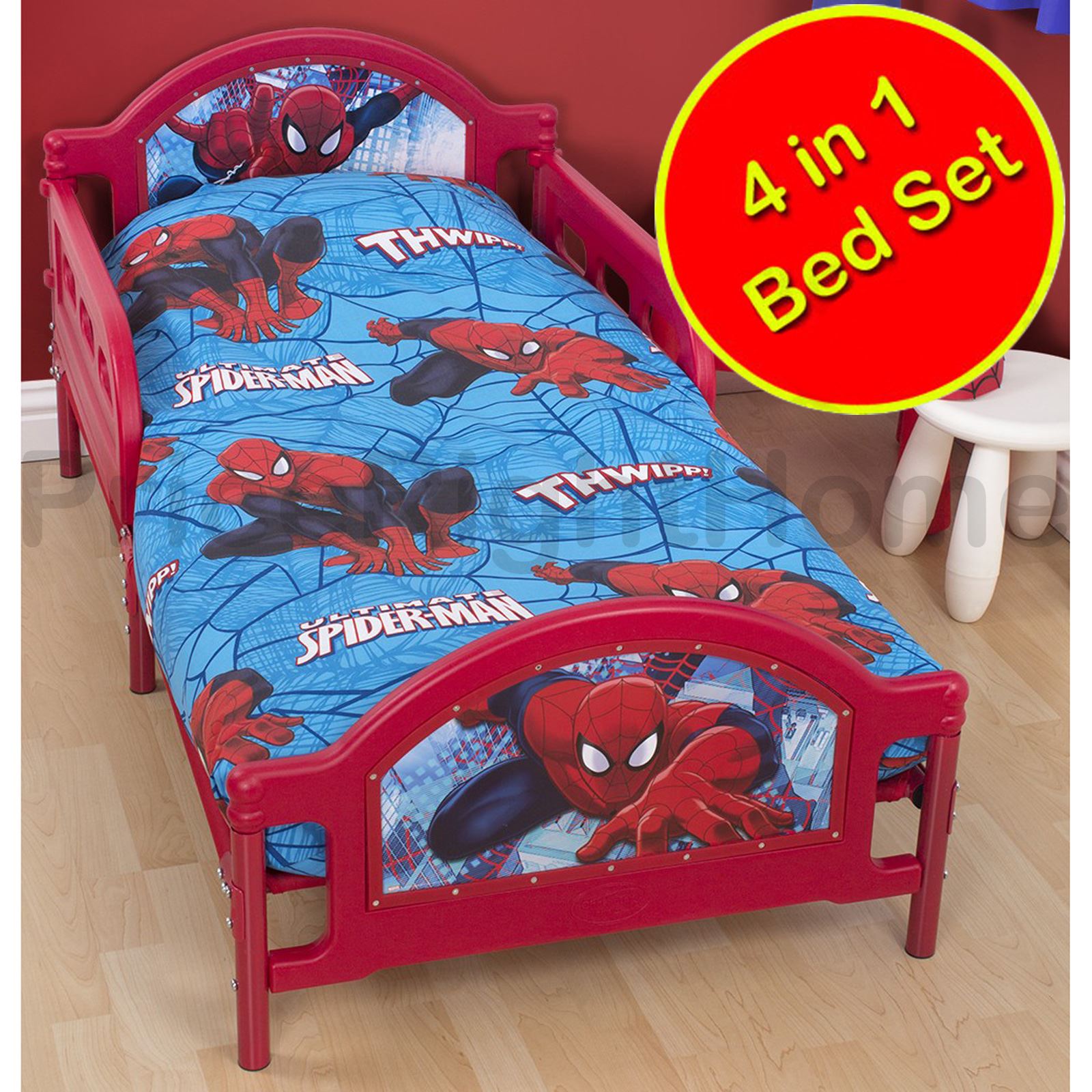 DISNEY & CHARACTER 4 IN 1 TODDLER BEDDING BUNDLES DUVET + PILLOW