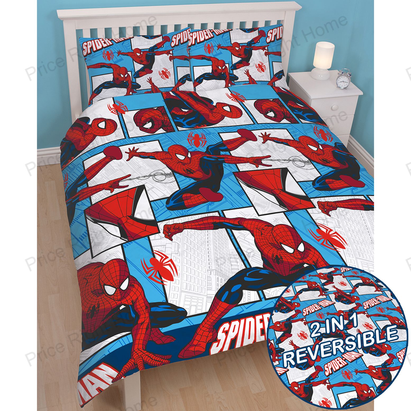 SUPERHERO SINGLE & DOUBLE BEDDING MARVEL COMICS, AVENGERS & JUSTICE