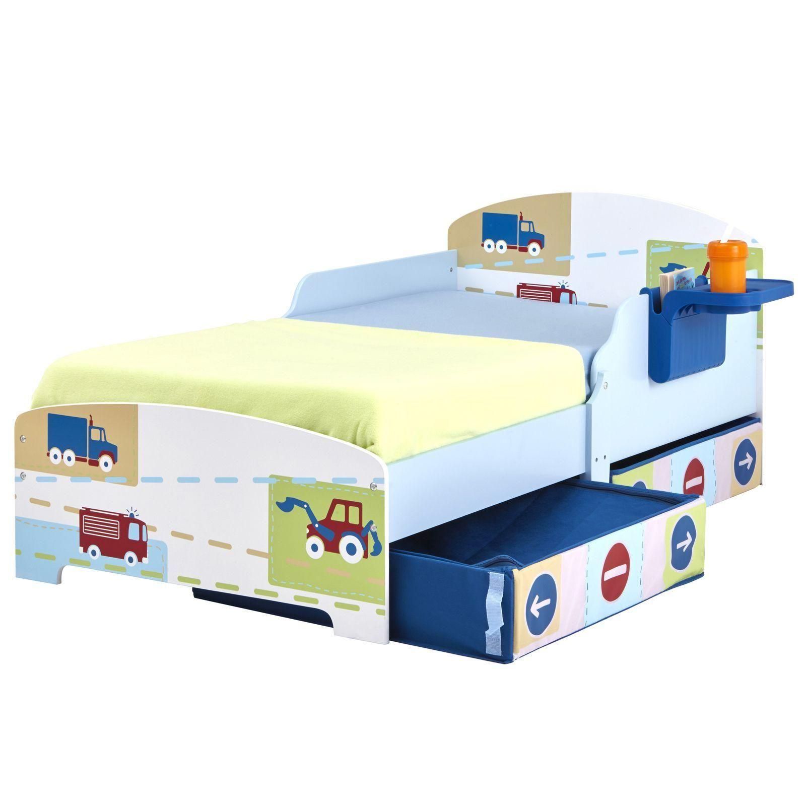 Jungen lkw traktor kleinkind bett mit stauraum, regal ... Bett für zwei kleinkinder
