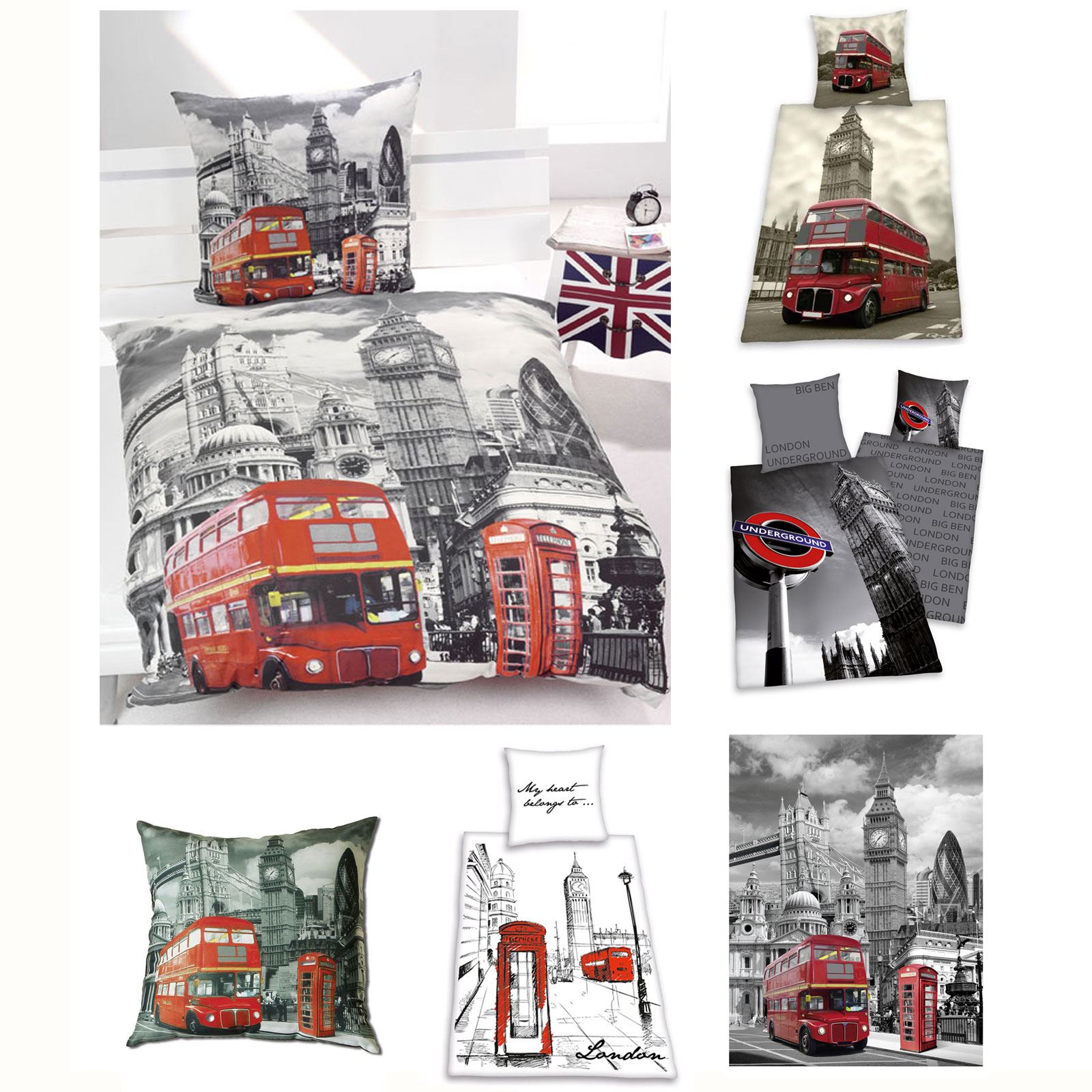 LONDON BEDDING + BEDROOM ACCESSORIES LANDMARKS 100% COTTON DUVET COVERS + MORE 