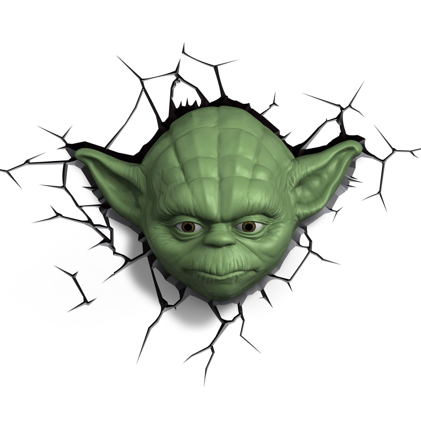STAR WARS YODA 3D LED WALL LIGHT WITH CRACK STICKERS NEW eBay