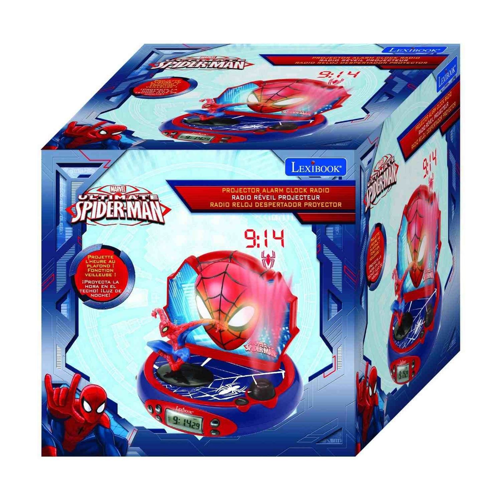 MARVEL ULTIMATE SPIDERMAN PROJECTOR ALARM CLOCK RADIO NEW by LEXIBOOK