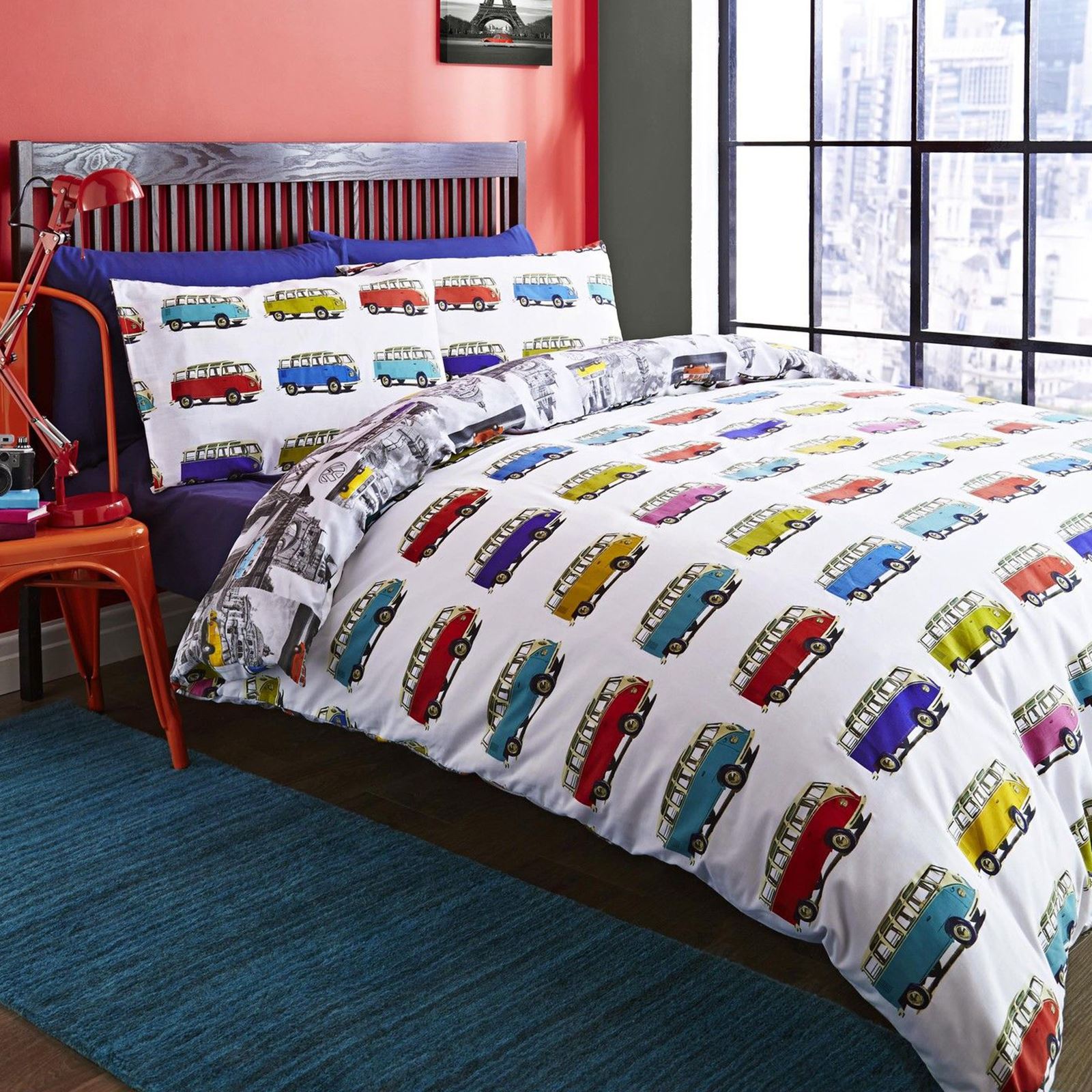 CAMPERVAN DUVET COVER SETS SINGLE DOUBLE VARIETY OF DESIGNS NEW BEDROOM