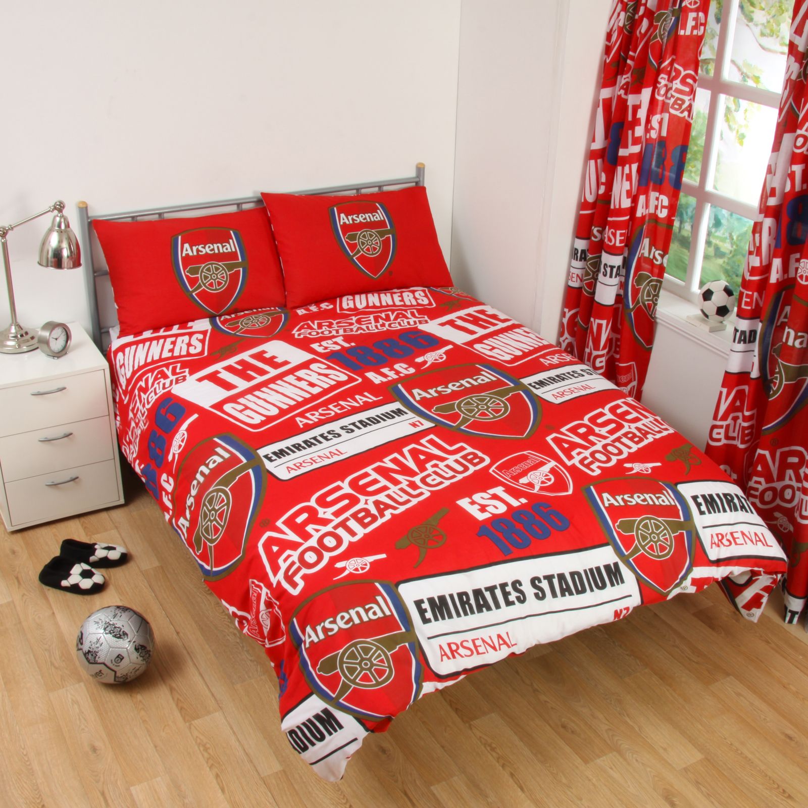 ARSENAL FC SINGLE AND DOUBLE DUVET COVER SETS BEDROOM