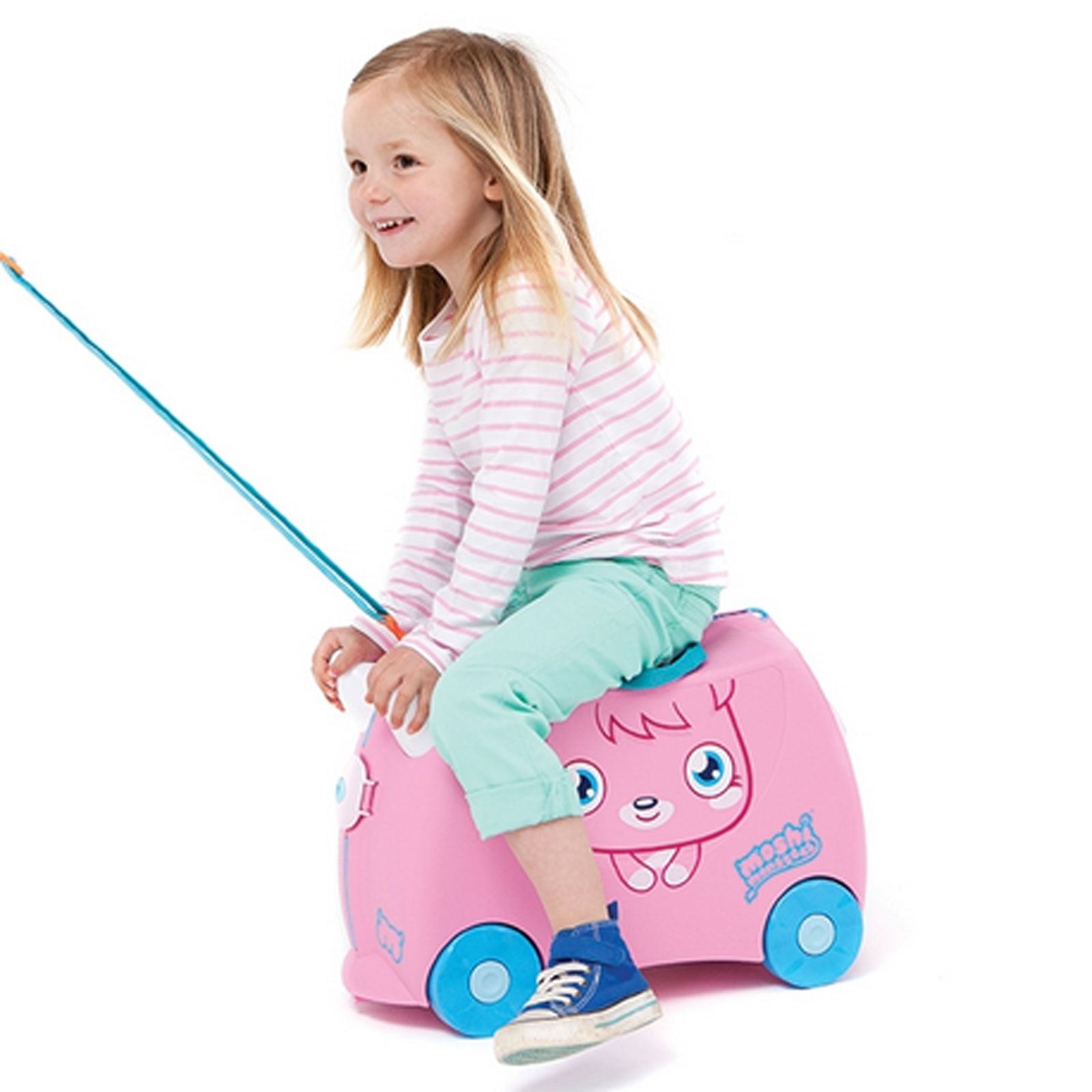 MOSHI MONSTERS POPPET TRUNKI PULL ALONG SUITCASE NEW RIDE ON PINK KIDS