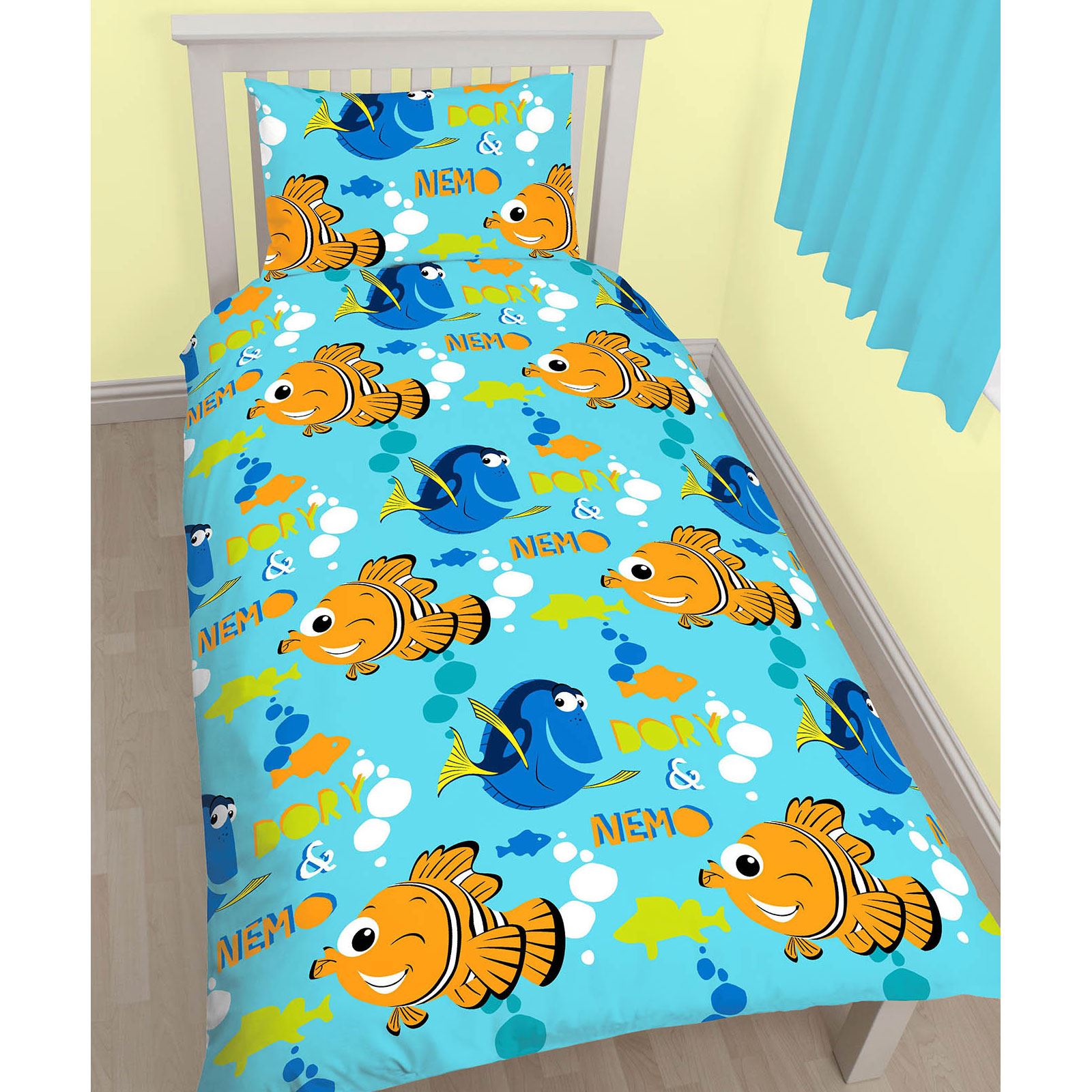 FINDING NEMO DORY SINGLE DUVET COVER SET NEW 2 in 1 BEDDING | eBay