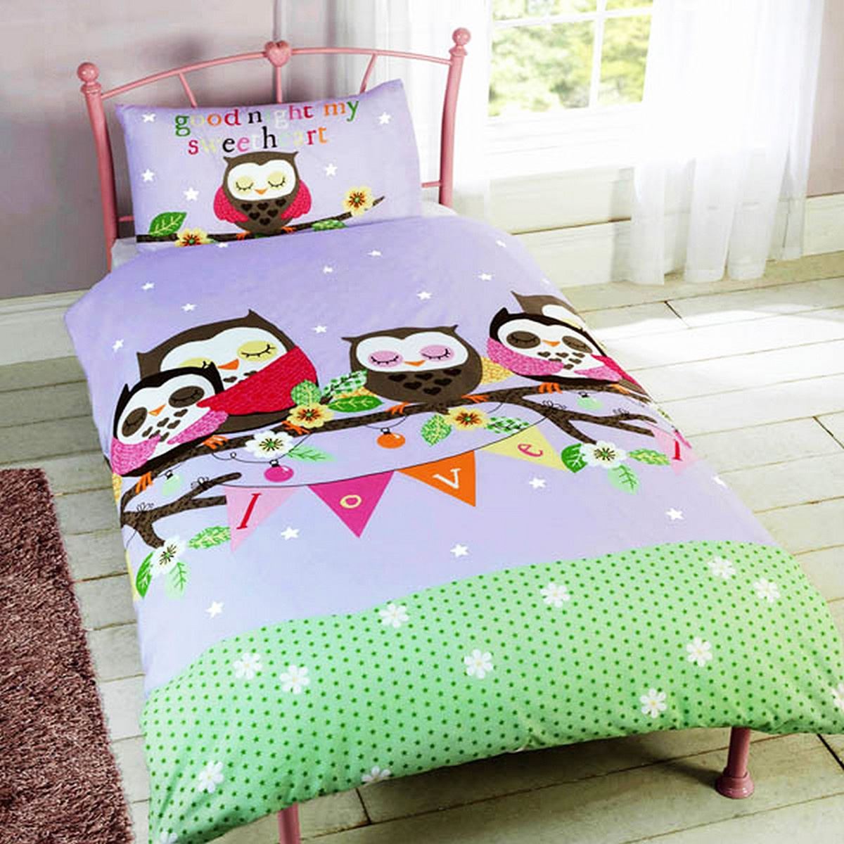 OWL THEMED DUVET COVER SETS AVAILABLE IN JUNIOR SINGLE & DOUBLE BEDDING FREE P+P eBay