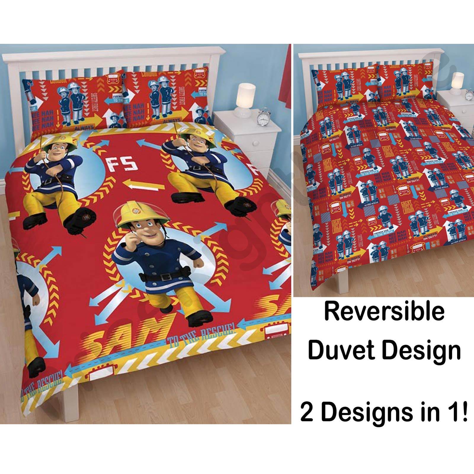 FIREMAN SAM 'ALARM' DOUBLE DUVET COVER OFFICIAL NEW BEDDING eBay