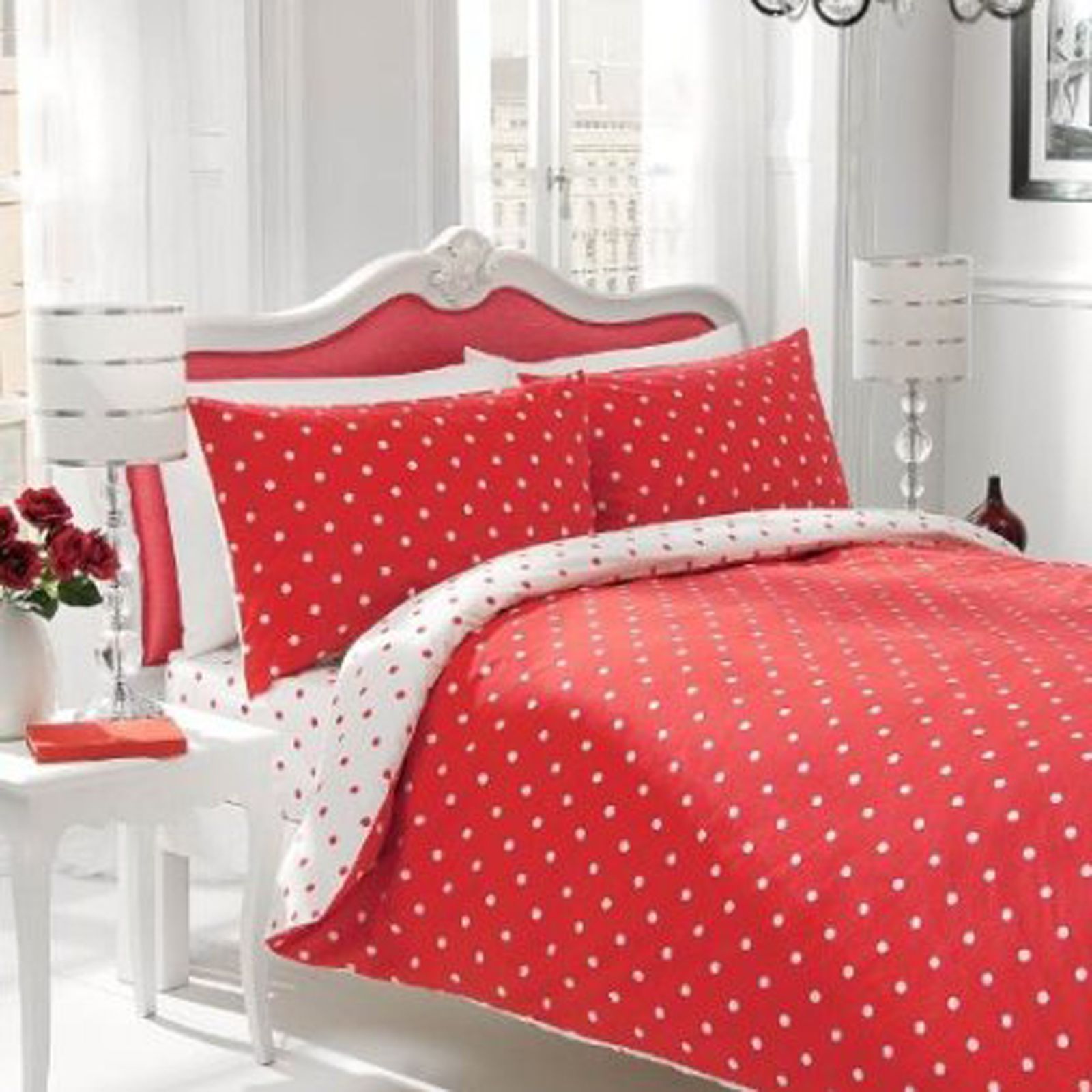 Geometrischer Bettbezug Rot-Grau - Modernes 2-teiliges Set Für Kinderzimmer 135x200 Cm