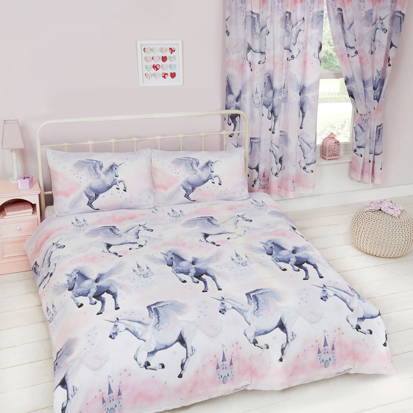 STARDUST UNICORN DOUBLE DUVET COVER SET NEW BEDDING
