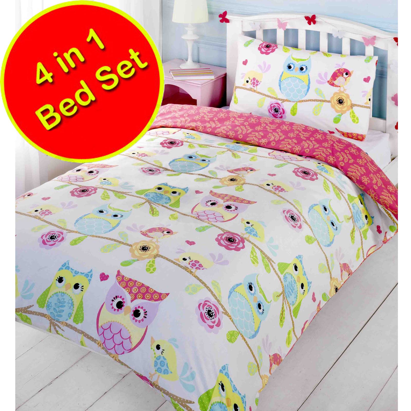 OWL THEMED DUVET COVER SETS AVAILABLE IN JUNIOR SINGLE & DOUBLE BEDDING