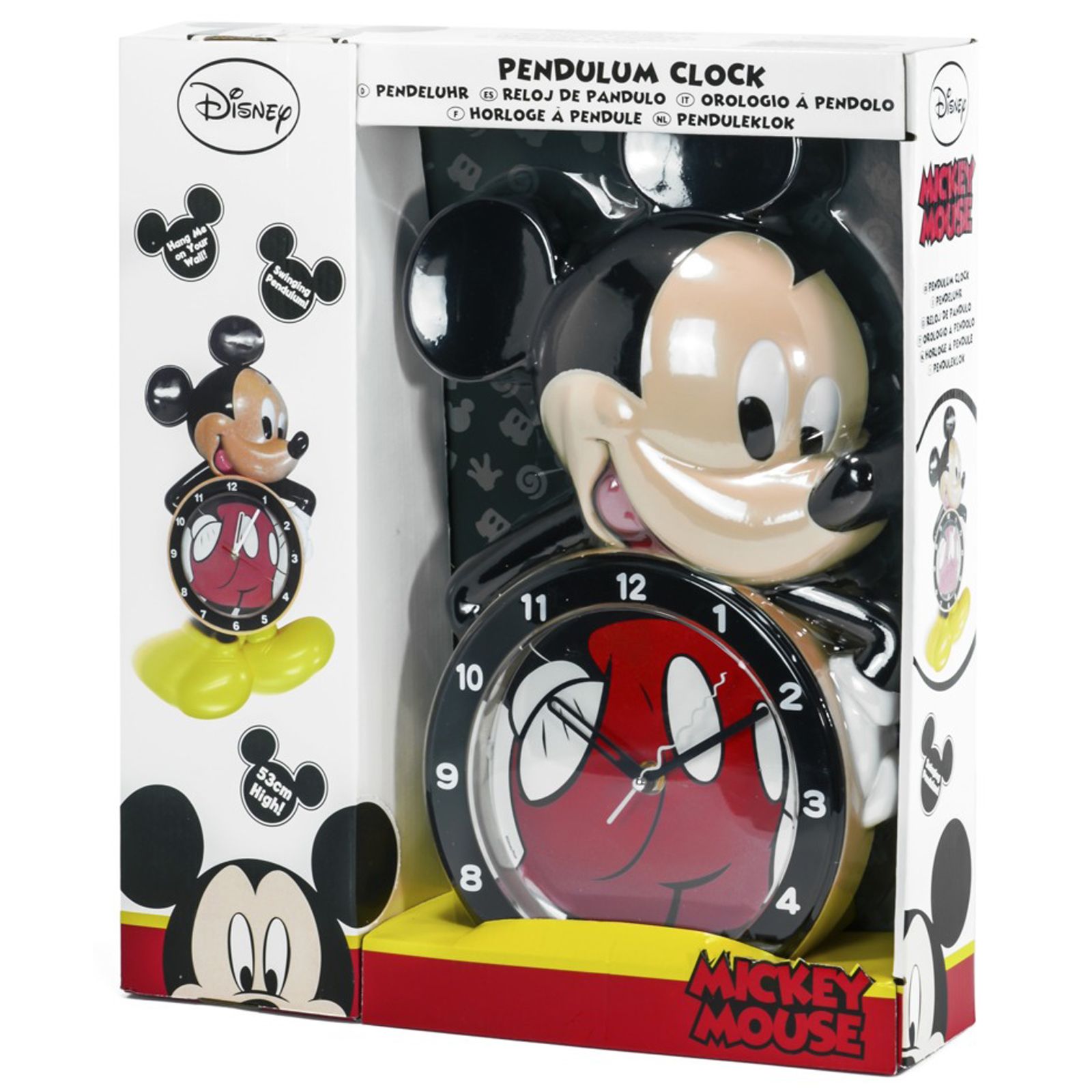 MICKEY MOUSE LARGE PENDULUM WALL CLOCK NEW DISNEY eBay