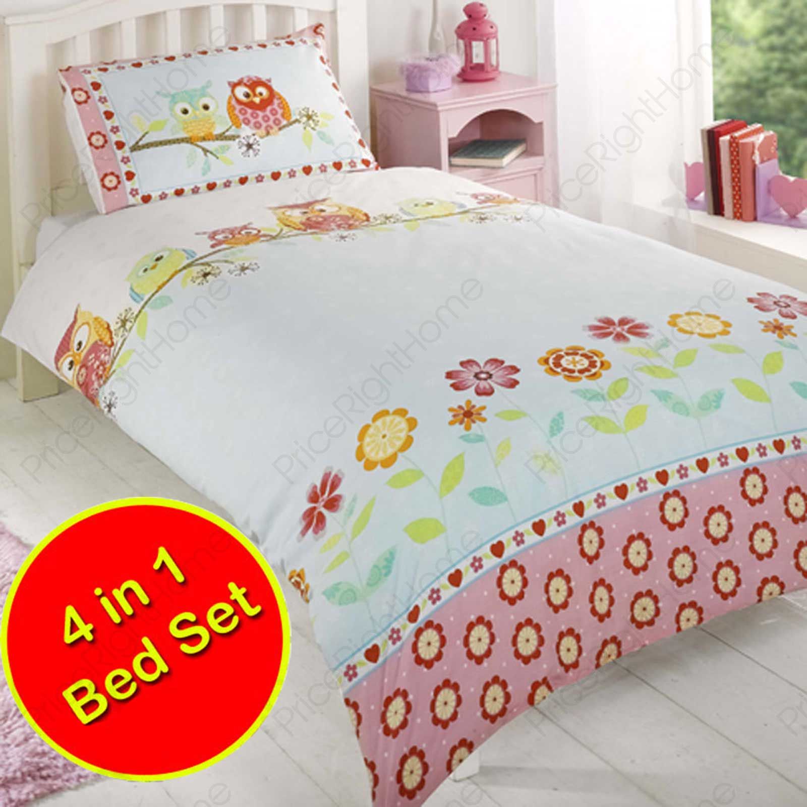 OWL THEMED DUVET COVER SETS AVAILABLE IN JUNIOR SINGLE & DOUBLE BEDDING FREE P+P eBay