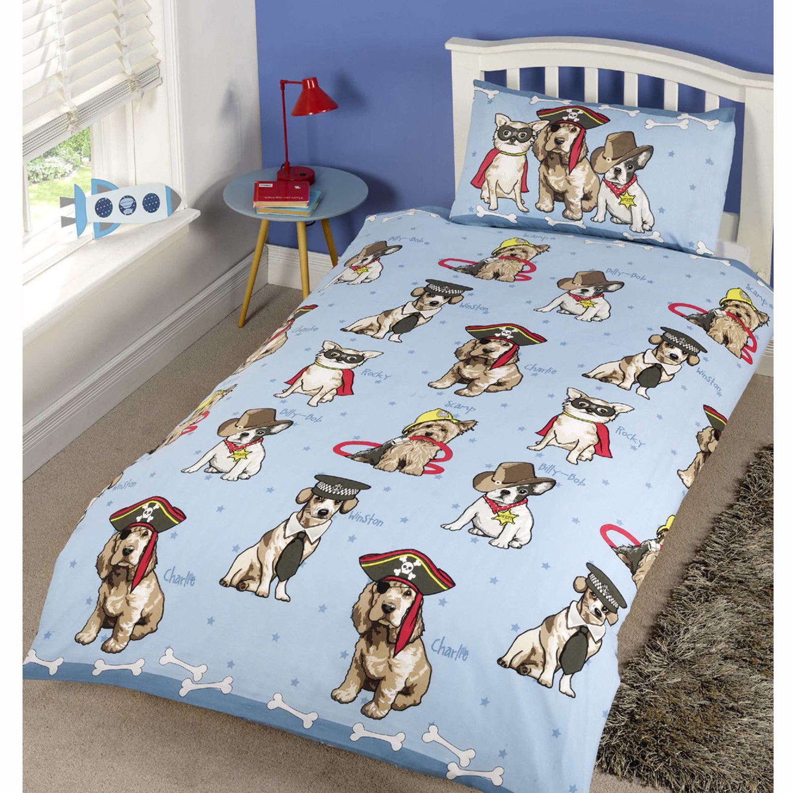 FUN ANIMAL SINGLE DUVET COVERS DOGS ELEPHANT GIRAFFE UNICORN BEDDING