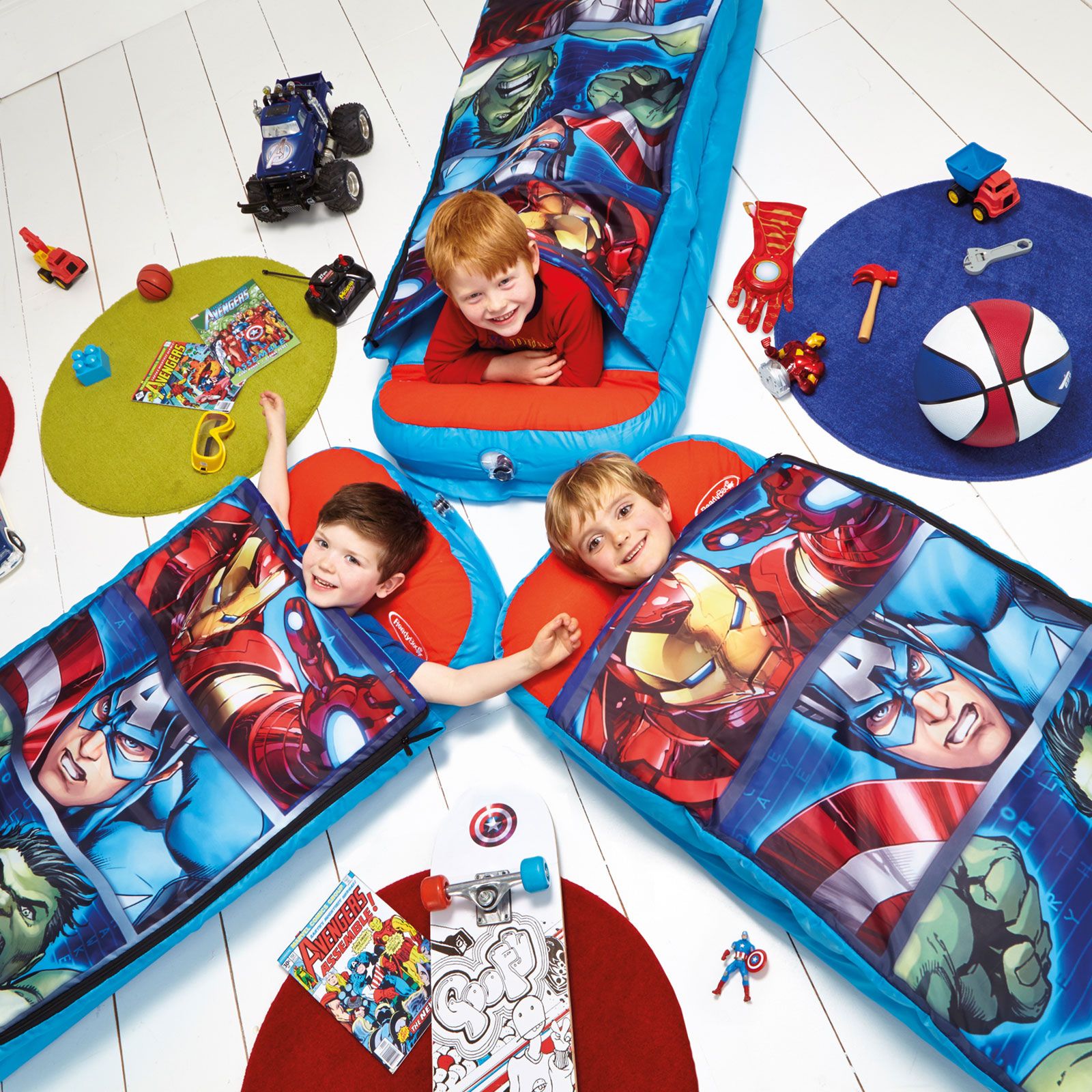 MARVEL AVENGERS JUNIOR READY BED SLEEPOVER SOLUTION NEW SLEEPING BAG eBay
