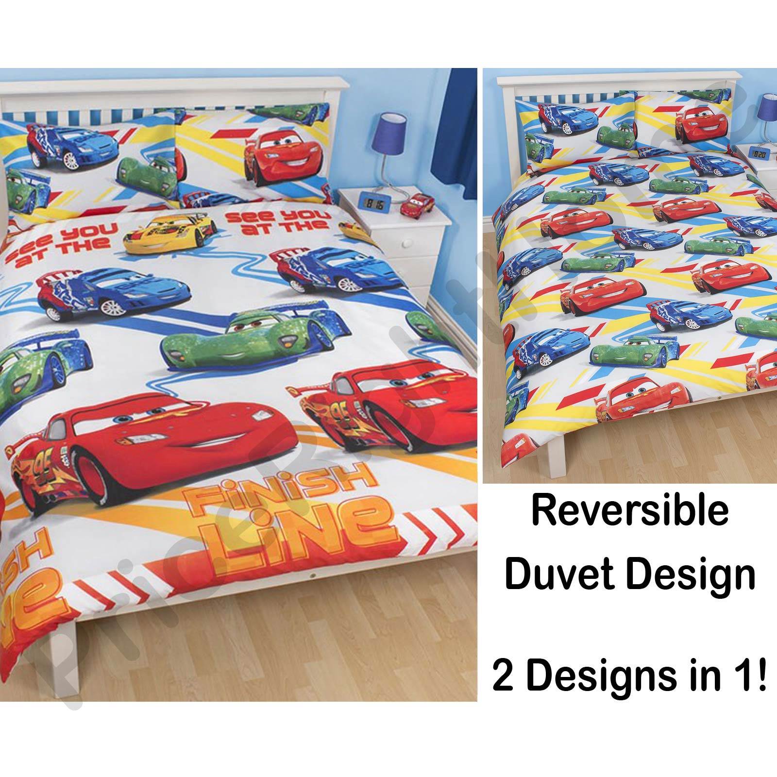 DISNEY CARS DUVET COVERS SINGLE, DOUBLE & JUNIOR BEDDING LIGHTNING MCQUEEN eBay