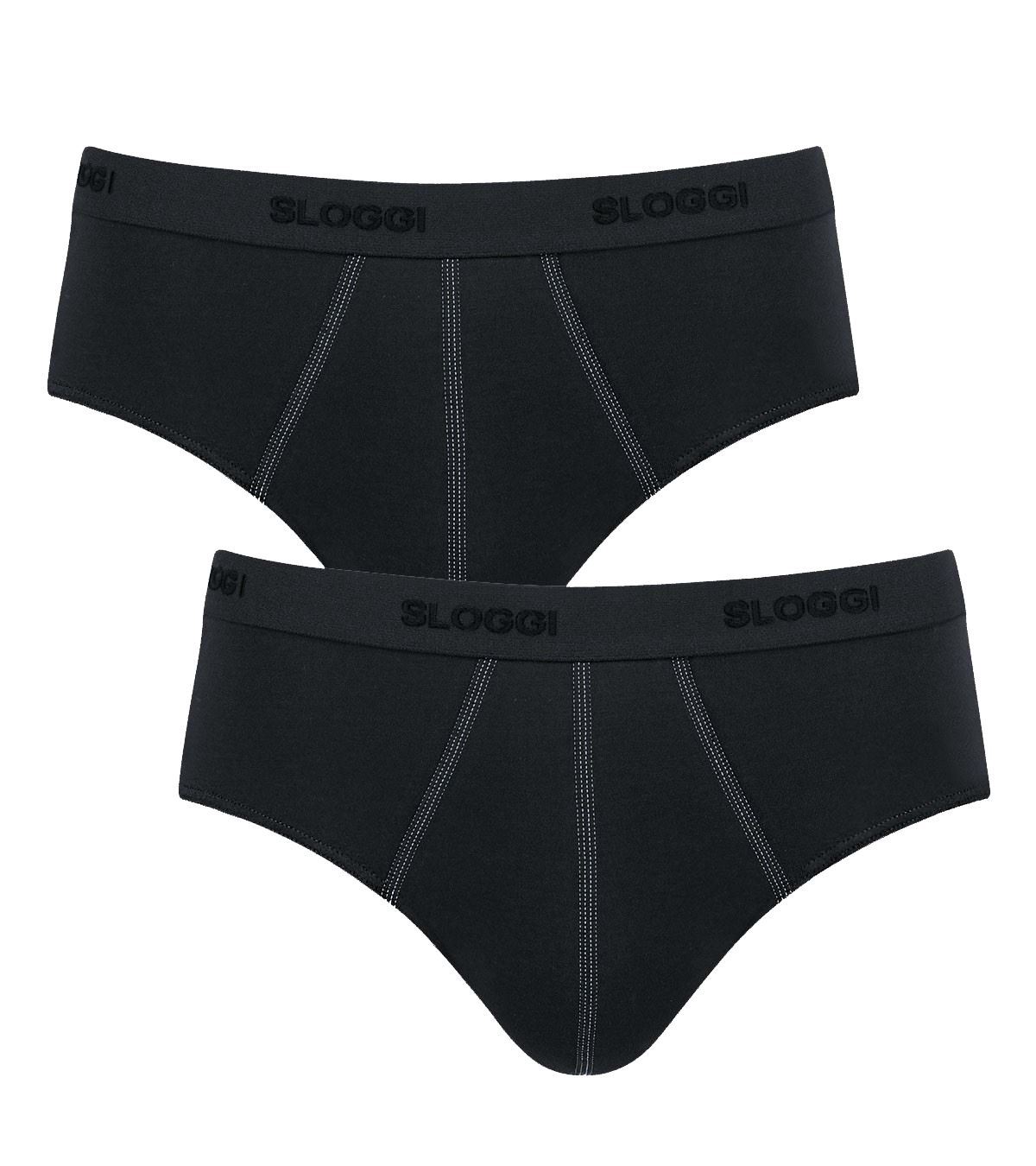 Sloggi Men 24/7 Midi 2P 2 Pack Briefs BLACK (0004) 32 CS eBay