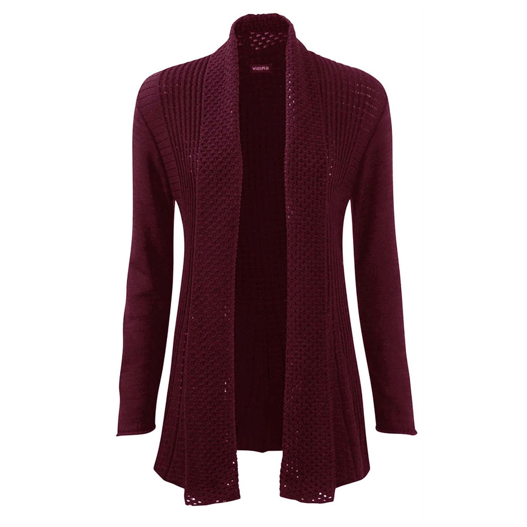 New Womens Ladies Waterfall Knitted Long Boyfriend Cardigan Cardi Plus Size 826