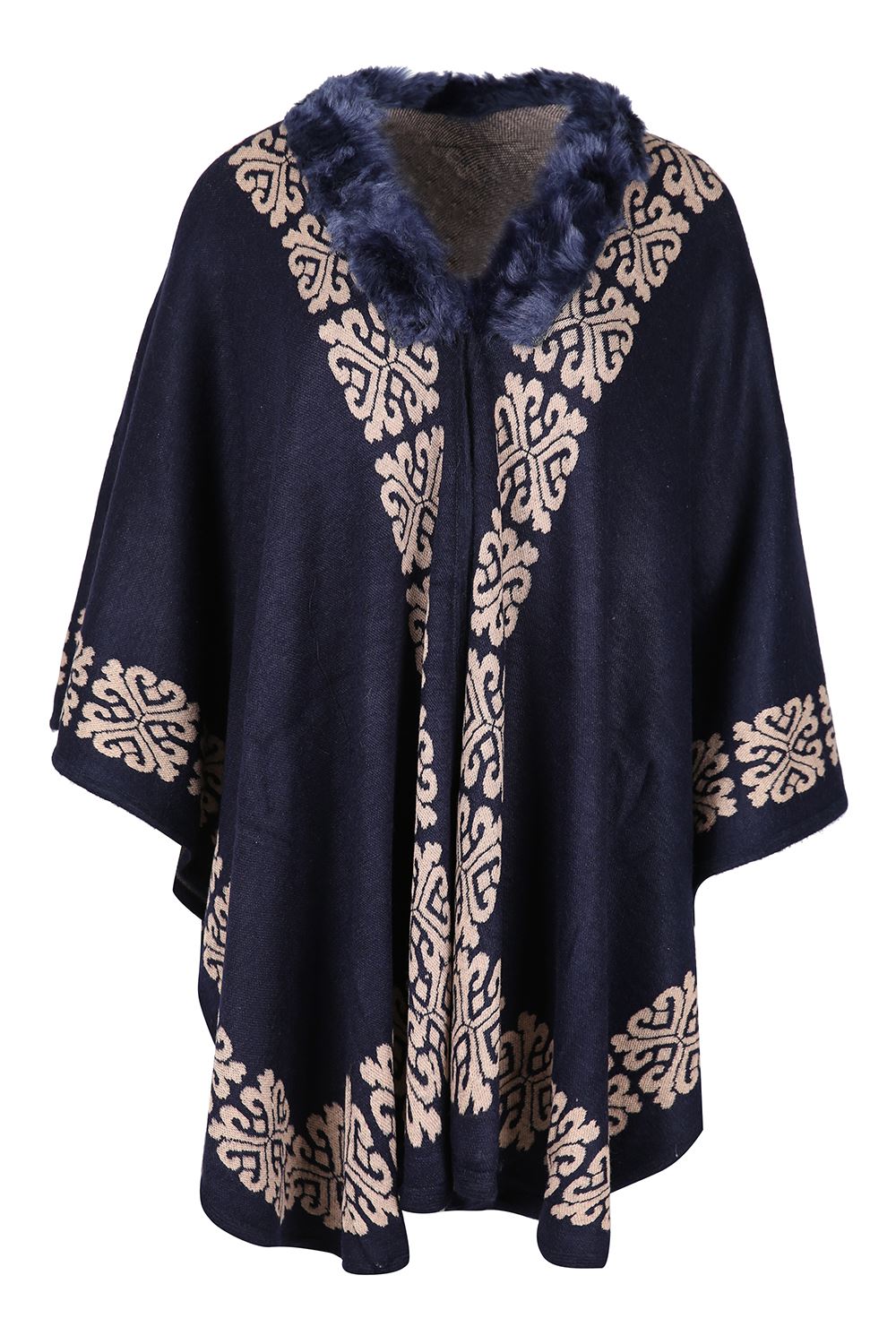 New Womens Faux Fur Lined Cross Cape Scarf Blanket Ladies Shawl Poncho Plus Size | eBay