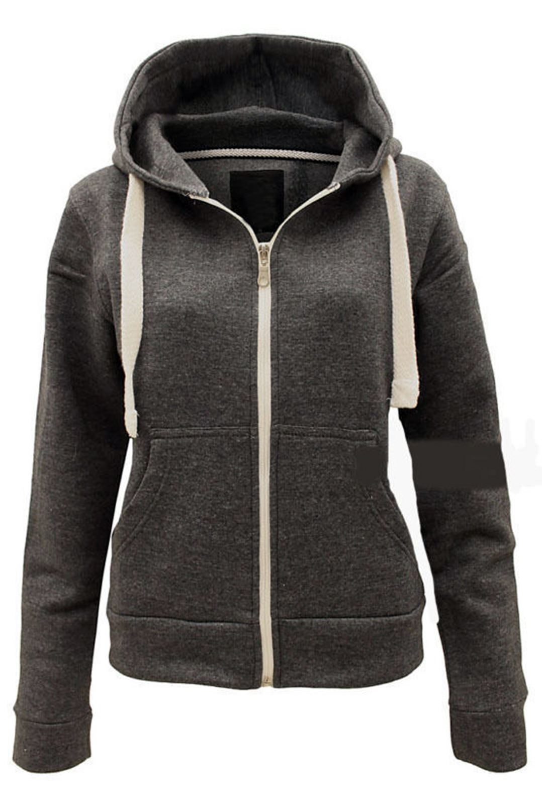 Ladies Plain Colour Malaika Hoodie Zip Up Sweatshirt Medium Size Ten 10 Top