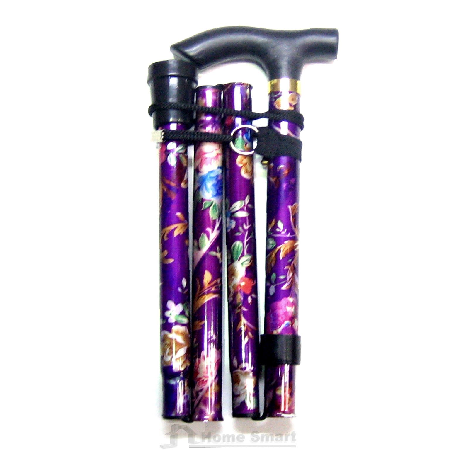 Easy Fold Walking Stick Adjustable Lightweight Aluminium Folding