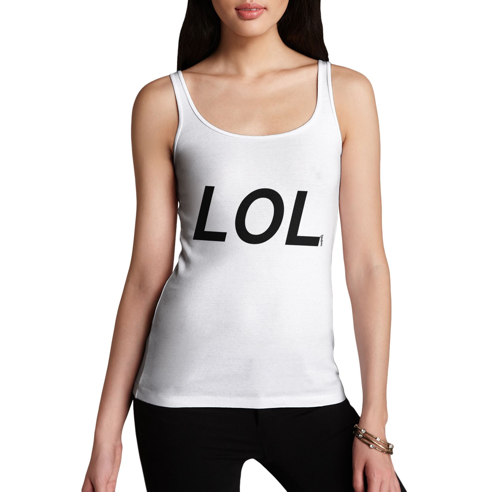 Women Cotton Novelty Funny Message LOL Print Tank Top eBay