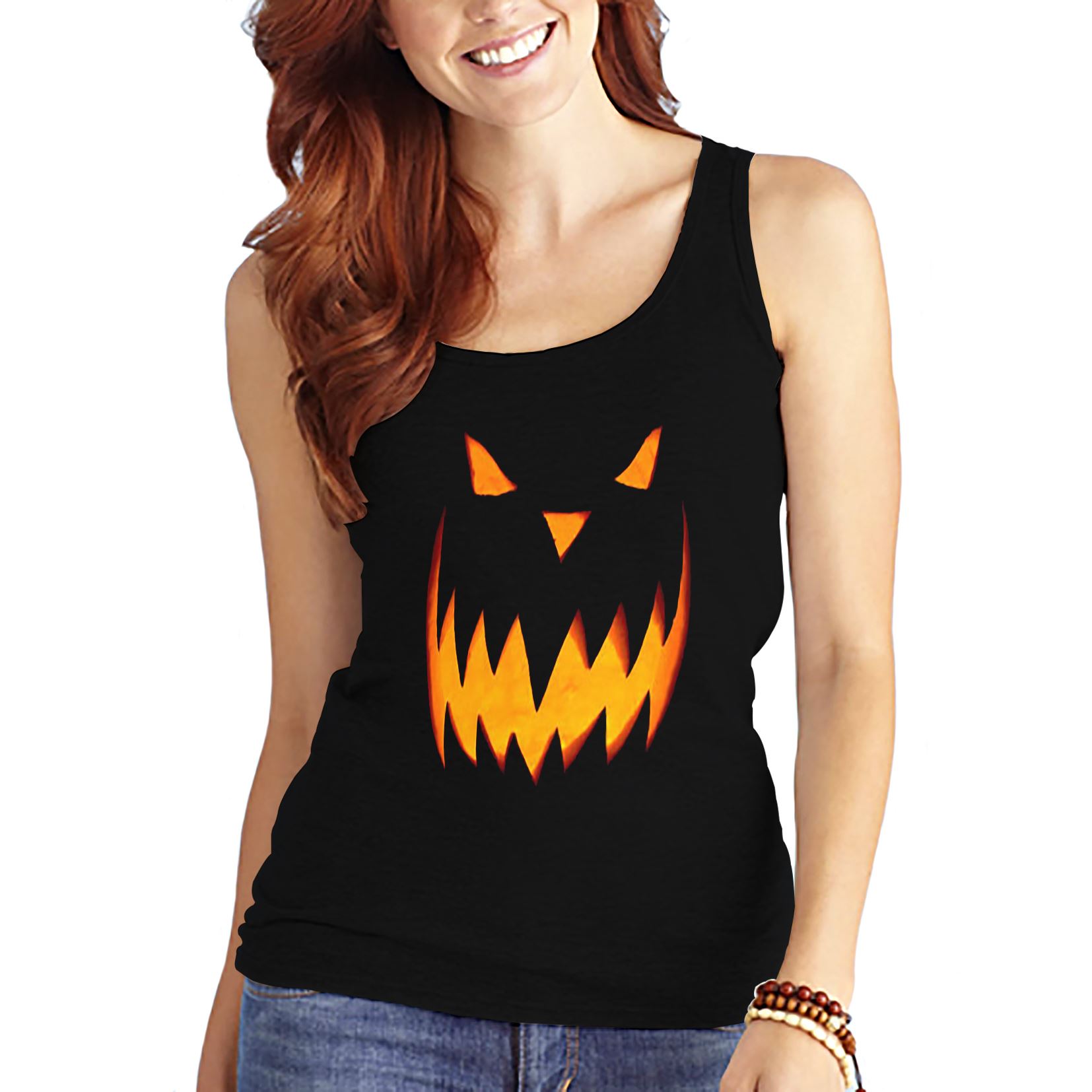 Womens Graphic Printed Spooky Halloween Tank Top eBay
