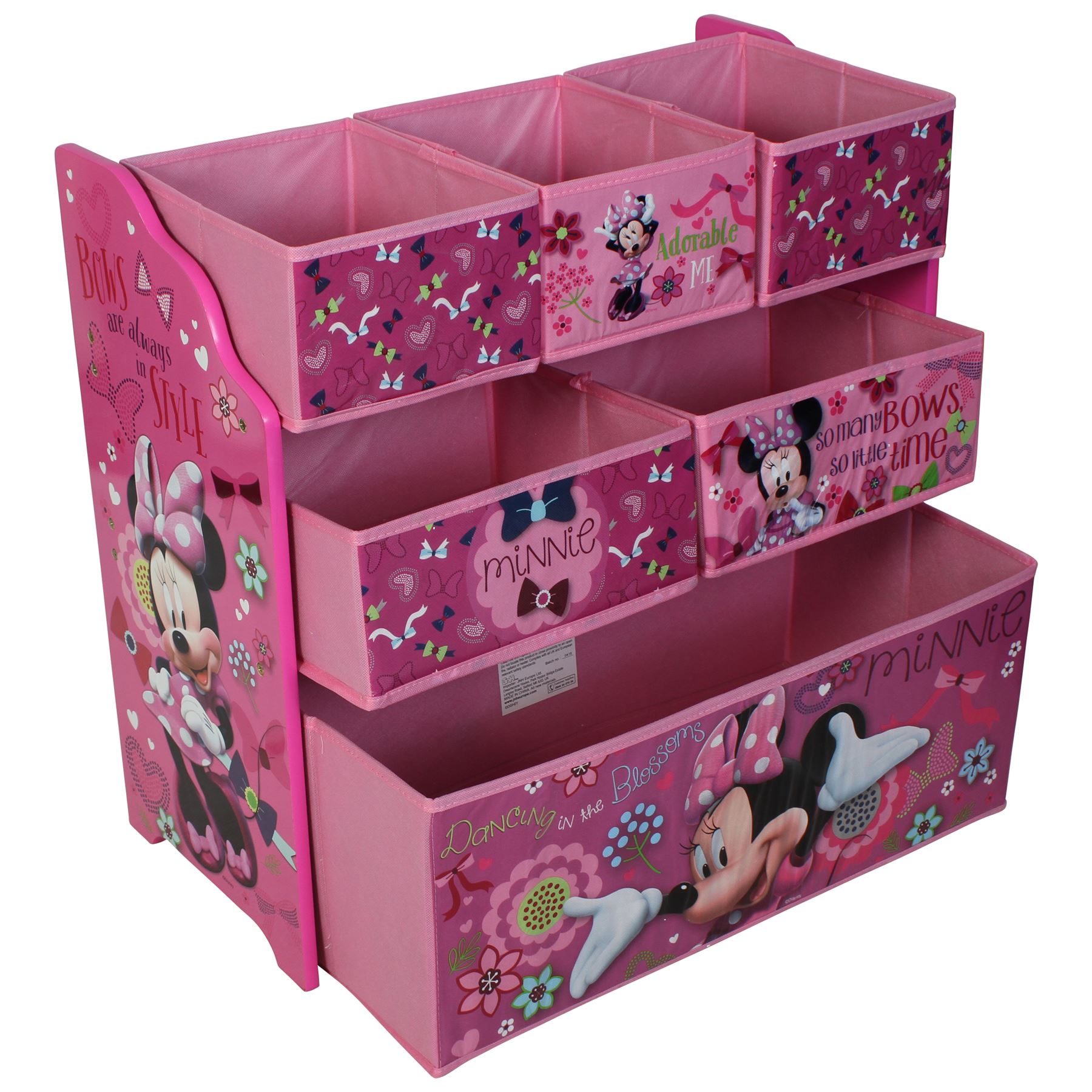Minnie Mouse 6 Bin Storage Listitdallas Disney Minnie Mouse Wooden Multi Bin Kids Toy Organiser