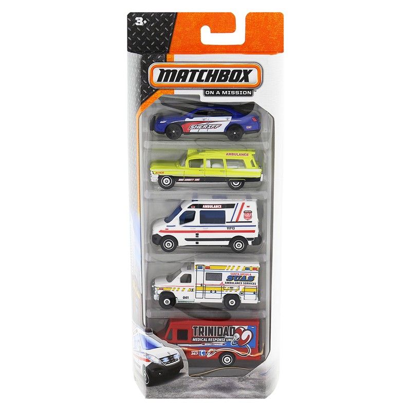 Matchbox 5 Vehicle Pack Mbx Heroic Recue Mission Emt 5Pack eBay