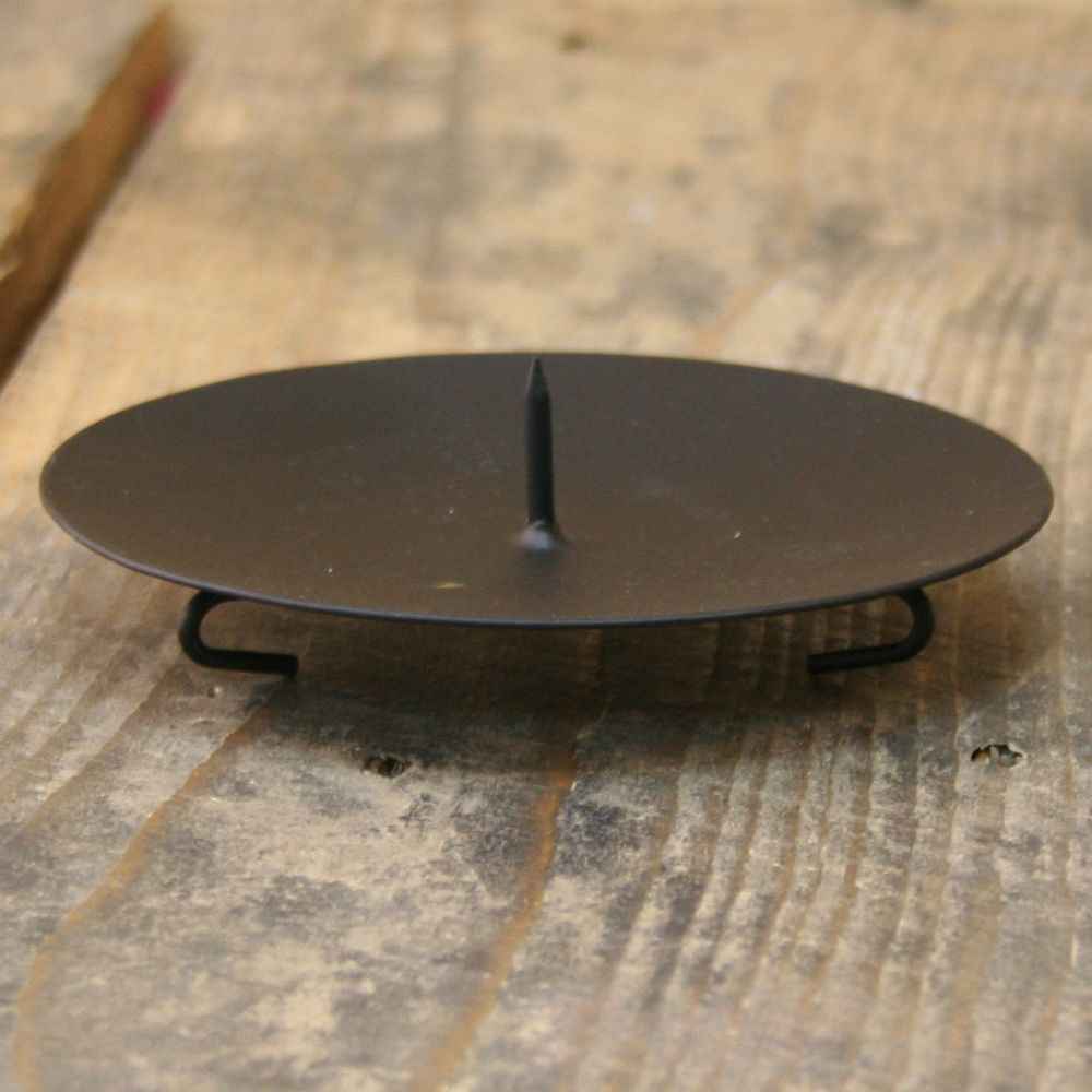 Black Round Metal Spike Candle Holder Pillar Candle Plate eBay