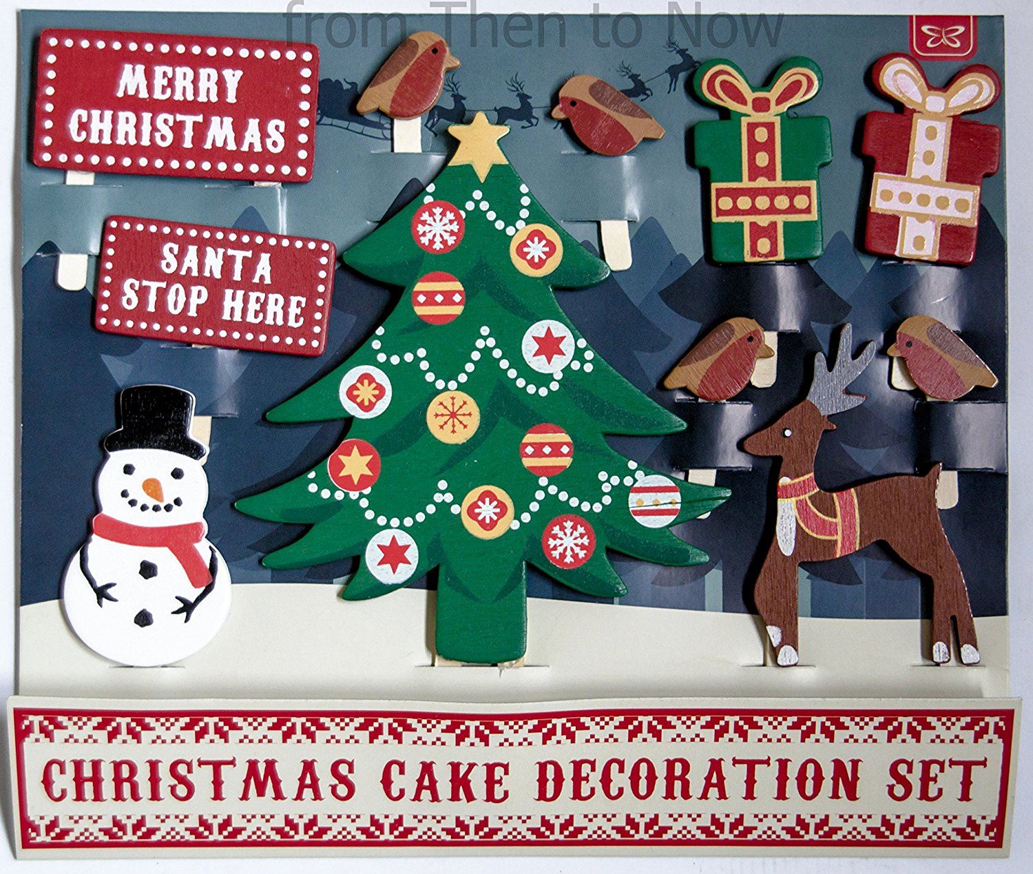 Wooden Christmas Cake Decoration Set eBay