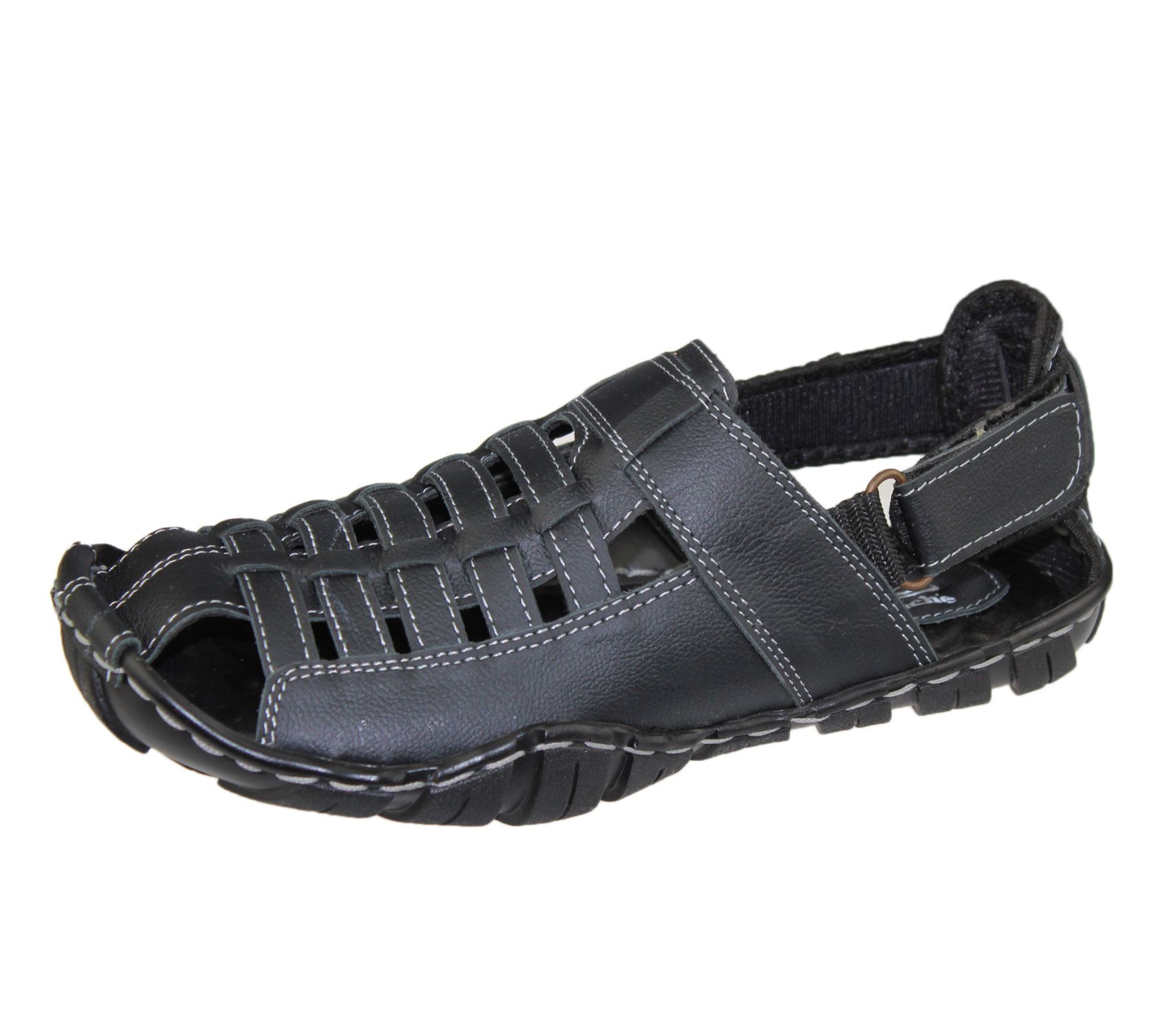 Mens Veclro Sandals Casual Beach Walking Beach Slipper Leather Fashion Flip Flop