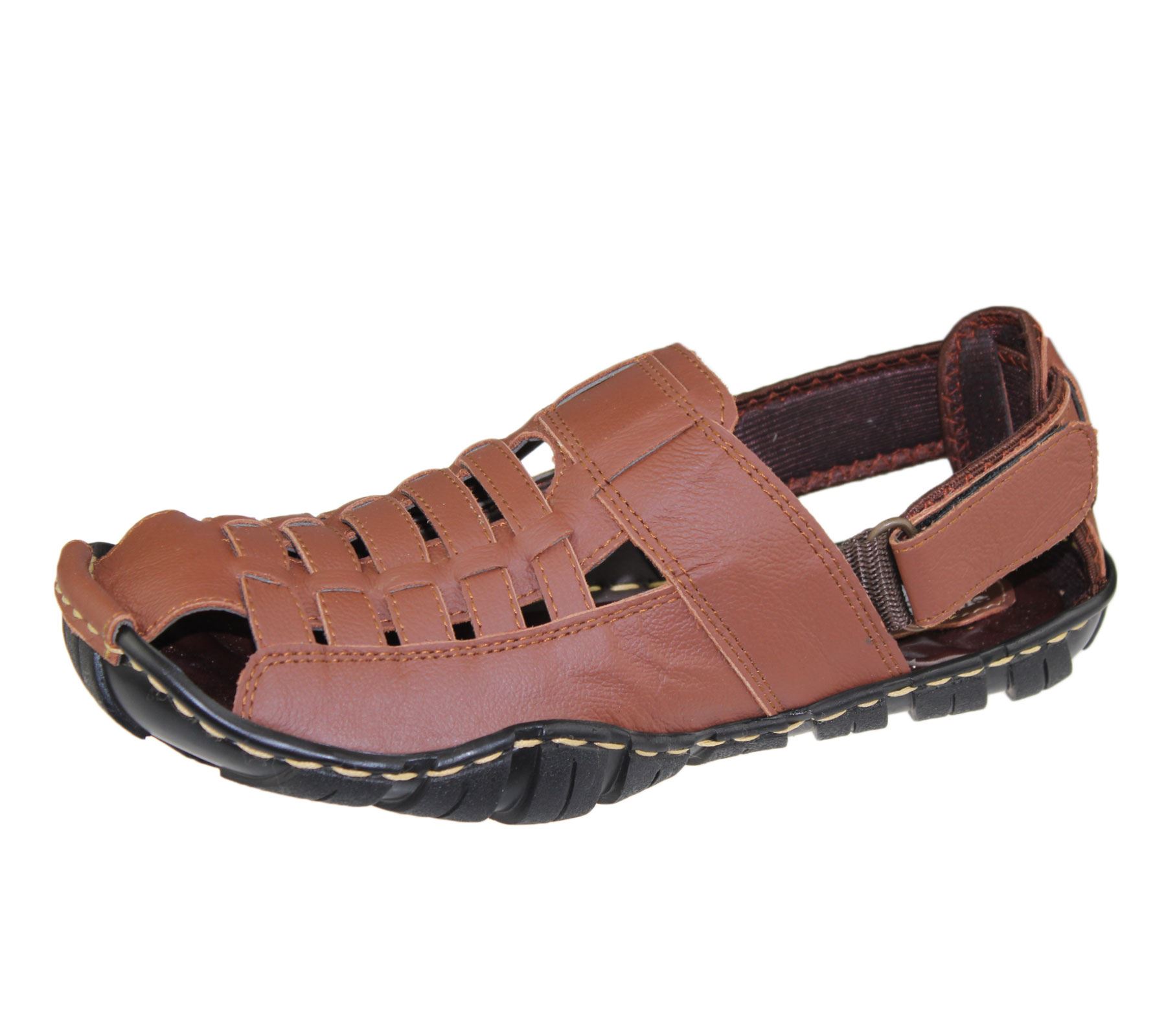 Mens Veclro Sandals Casual Beach Walking Beach Slipper Leather Fashion Flip Flop